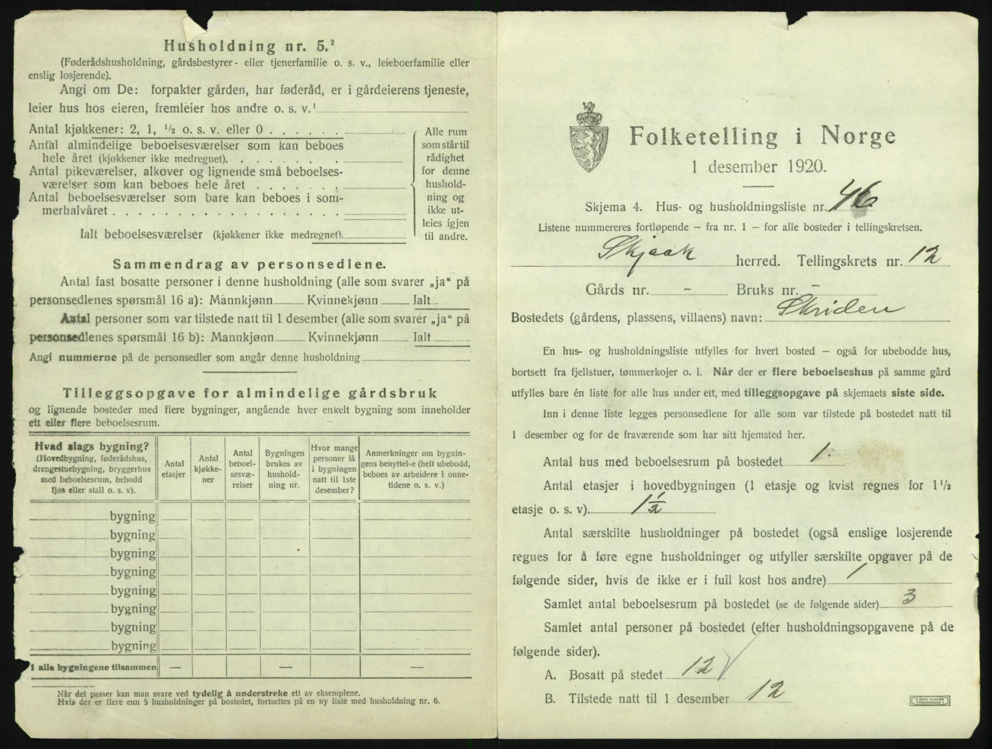 SAH, 1920 census for Skjåk, 1920, p. 818