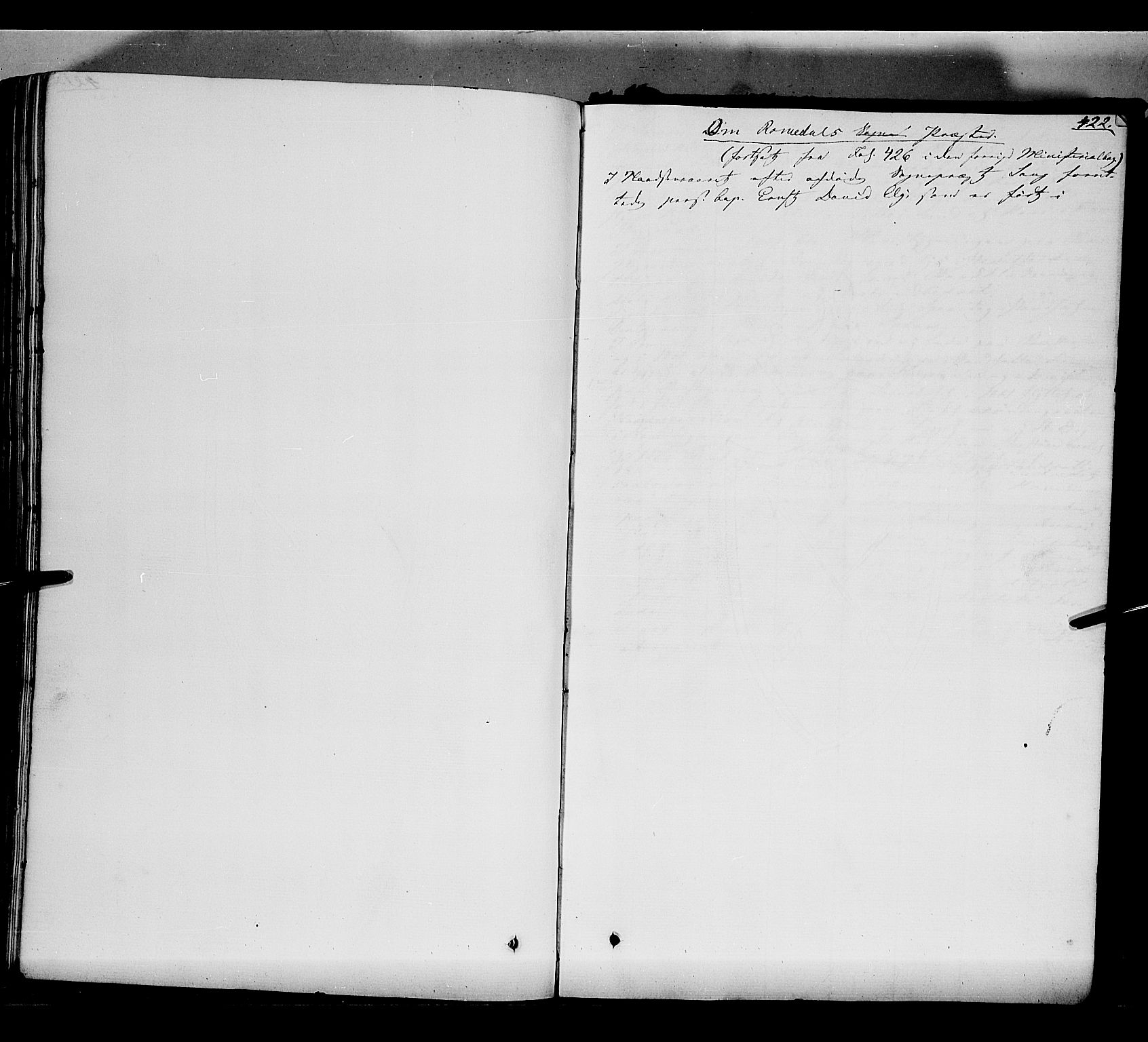 Romedal prestekontor, SAH/PREST-004/K/L0004: Parish register (official) no. 4, 1847-1861, p. 422