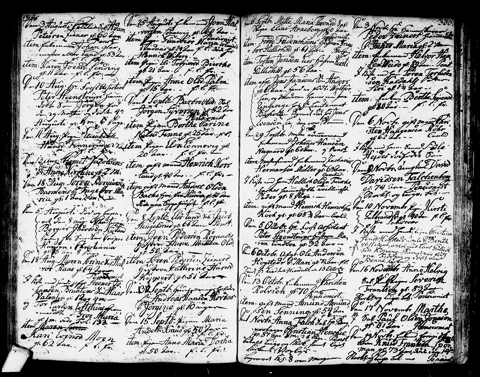 Kongsberg kirkebøker, AV/SAKO-A-22/F/Fa/L0007: Parish register (official) no. I 7, 1795-1816, p. 336