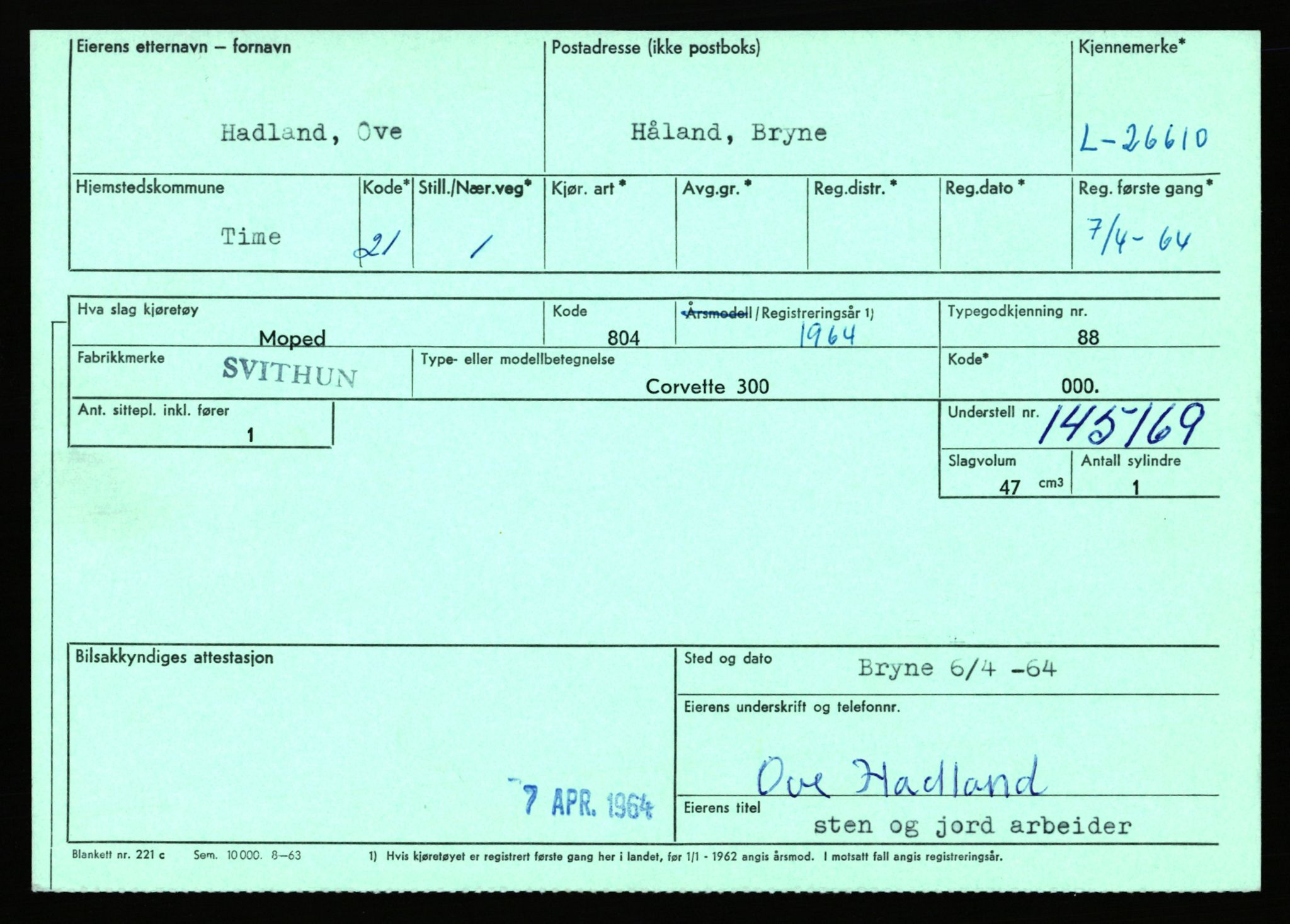 Stavanger trafikkstasjon, AV/SAST-A-101942/0/F/L0044: L-26300 - L-26999, 1930-1971, p. 849