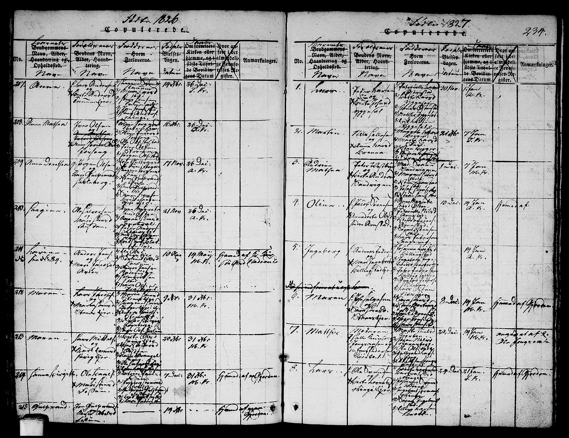 Asker prestekontor Kirkebøker, SAO/A-10256a/G/Ga/L0001: Parish register (copy) no. I 1, 1814-1830, p. 234