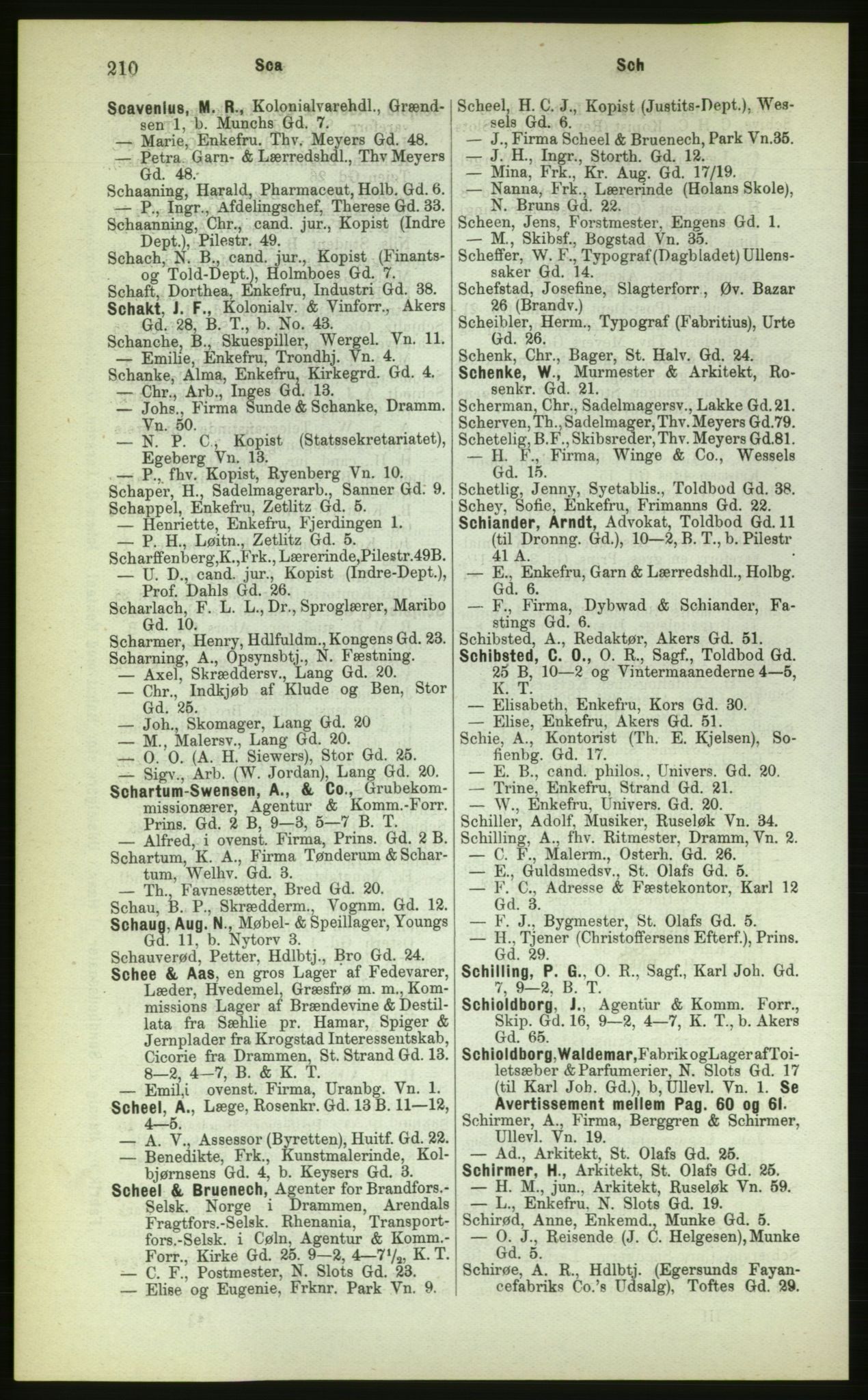 Kristiania/Oslo adressebok, PUBL/-, 1883, p. 210