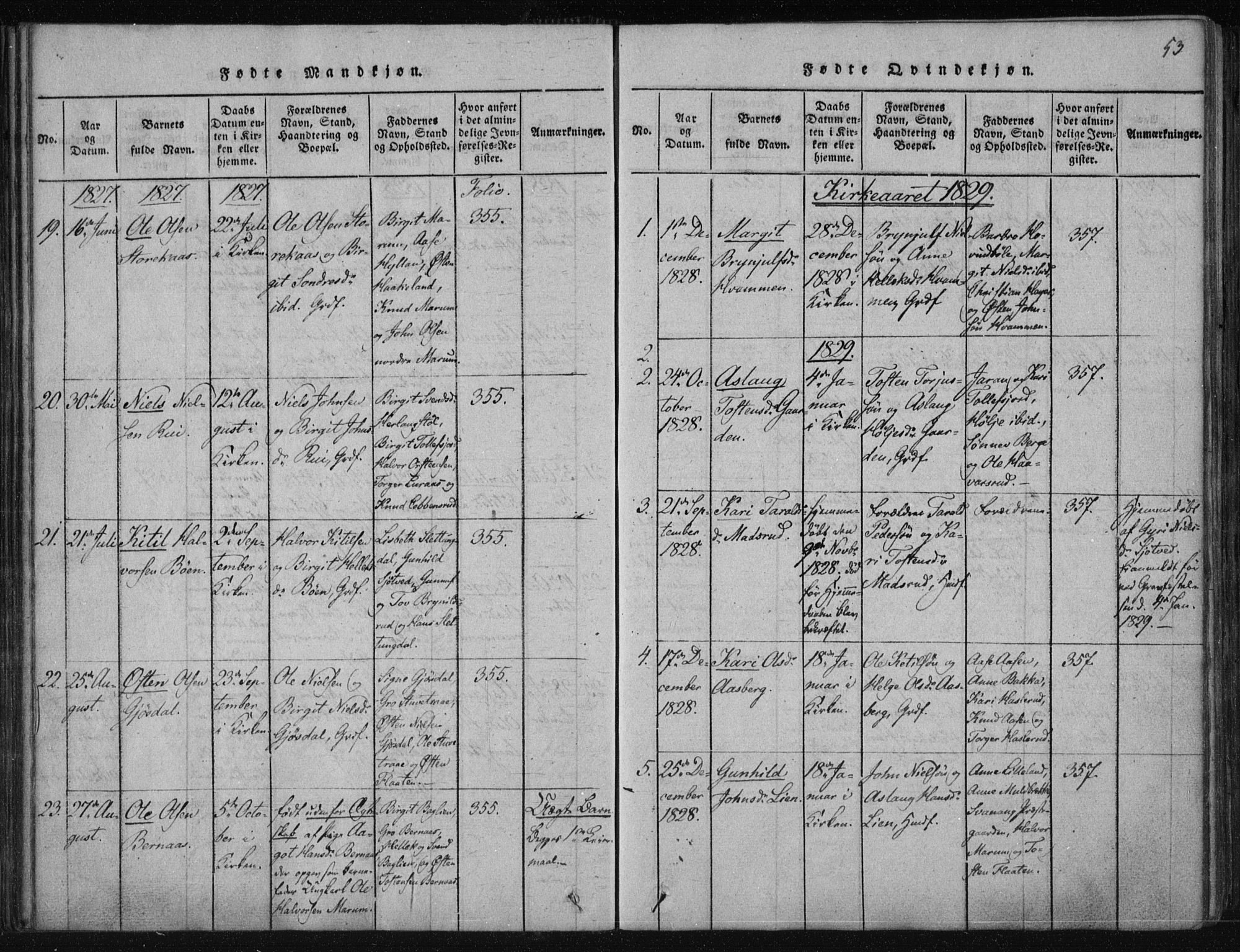 Tinn kirkebøker, SAKO/A-308/F/Fa/L0004: Parish register (official) no. I 4, 1815-1843, p. 52b-53a