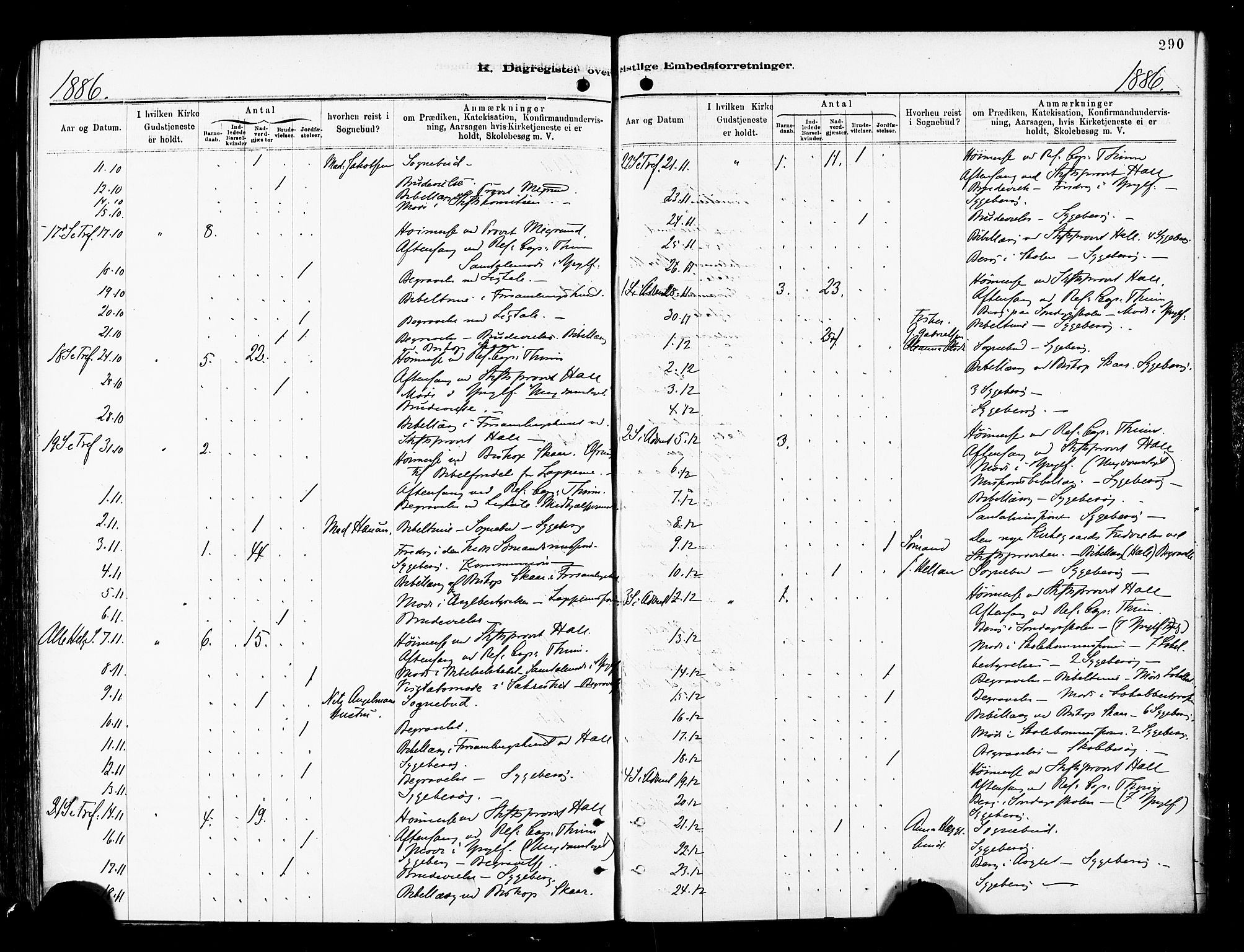 Tromsø sokneprestkontor/stiftsprosti/domprosti, AV/SATØ-S-1343/G/Ga/L0014kirke: Parish register (official) no. 14, 1878-1888, p. 290