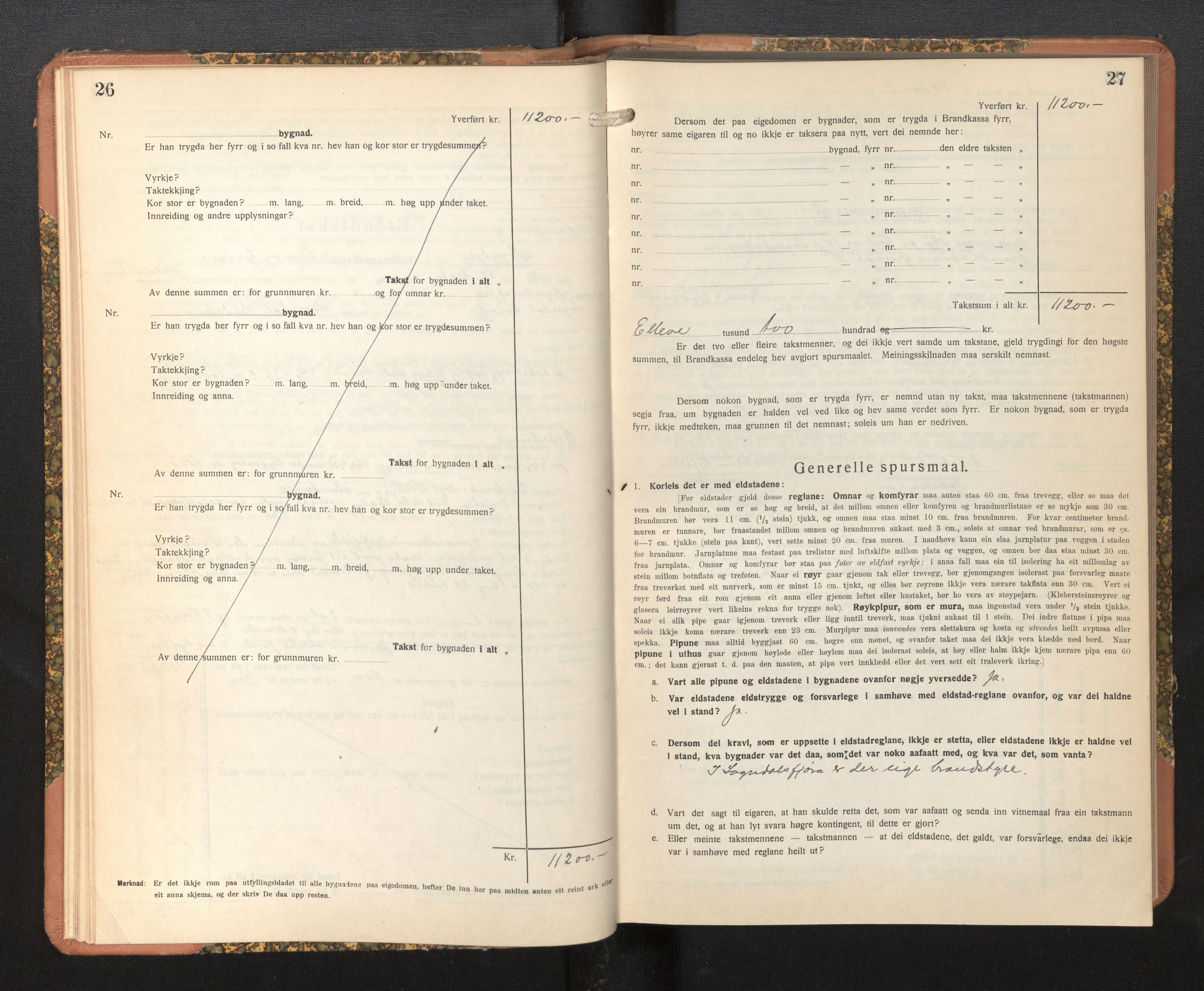 Lensmannen i Sogndal, AV/SAB-A-29901/0012/L0019: Branntakstprotokoll, Sogndalsfjøra, skjematakst, 1944-1954, p. 26-27