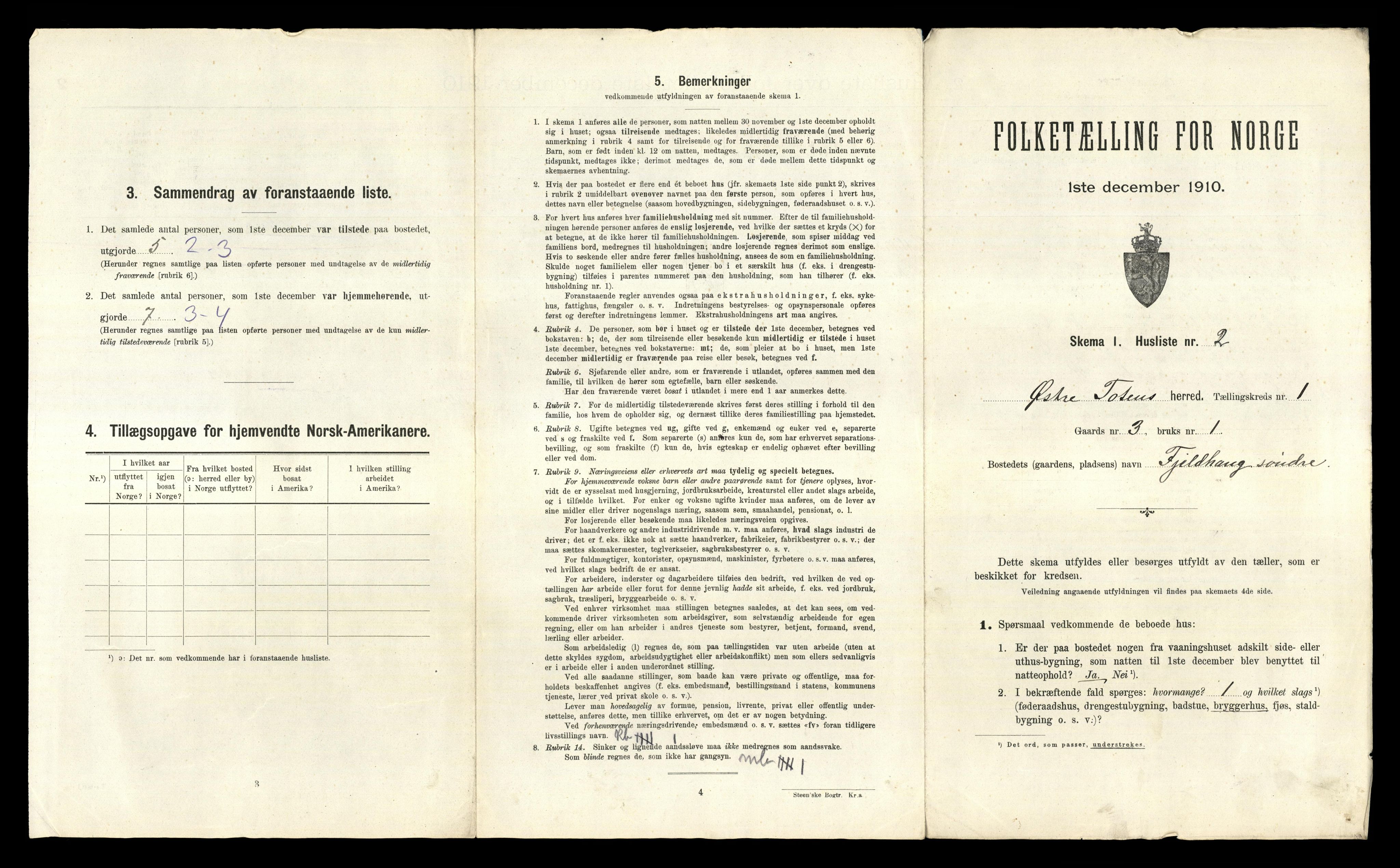 RA, 1910 census for Østre Toten, 1910, p. 69