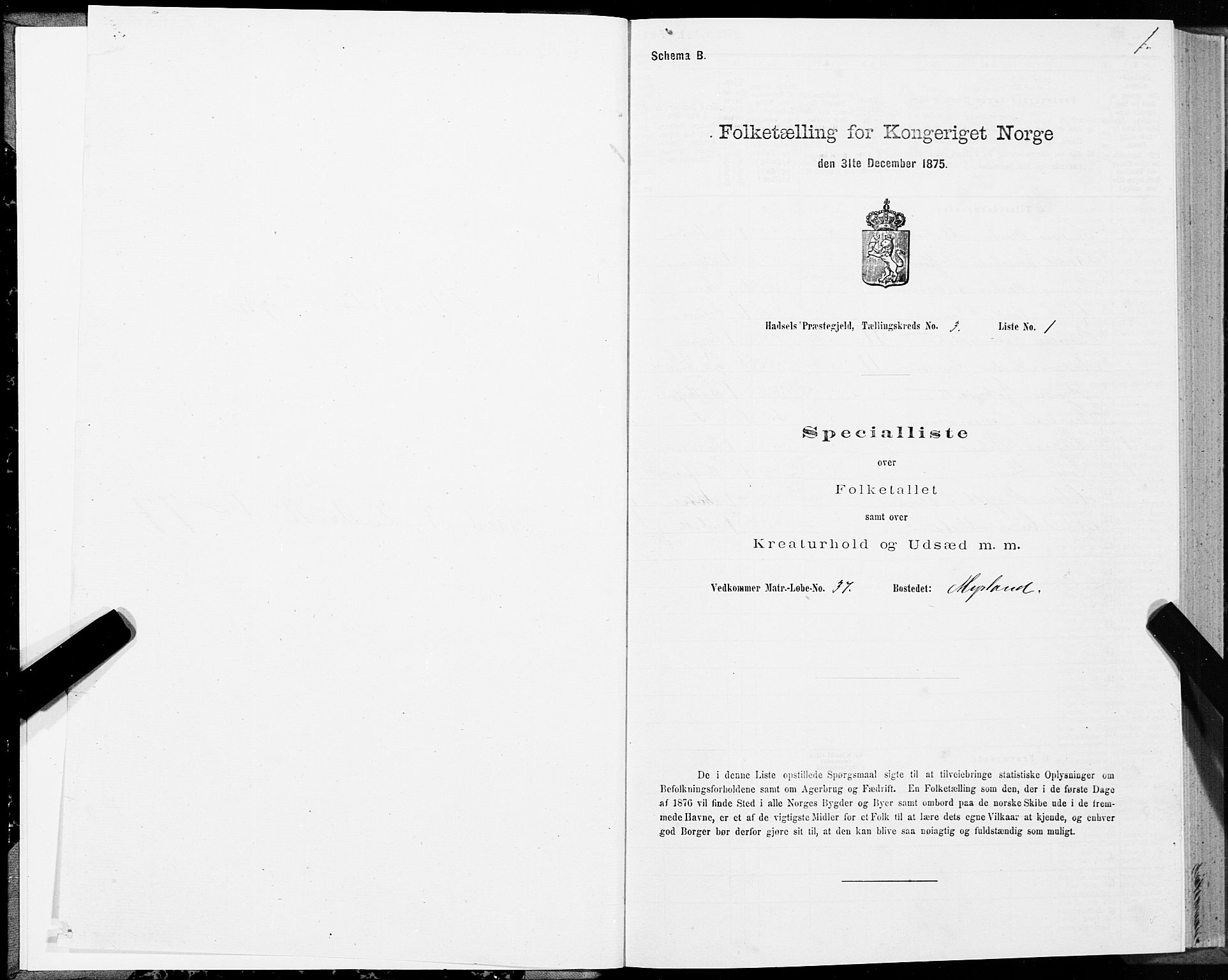 SAT, 1875 census for 1866P Hadsel, 1875, p. 2001