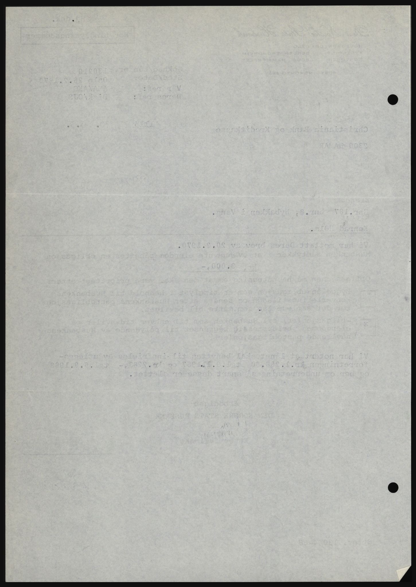 Nord-Hedmark sorenskriveri, SAH/TING-012/H/Hc/L0033: Mortgage book no. 33, 1970-1970, Diary no: : 1113/1970