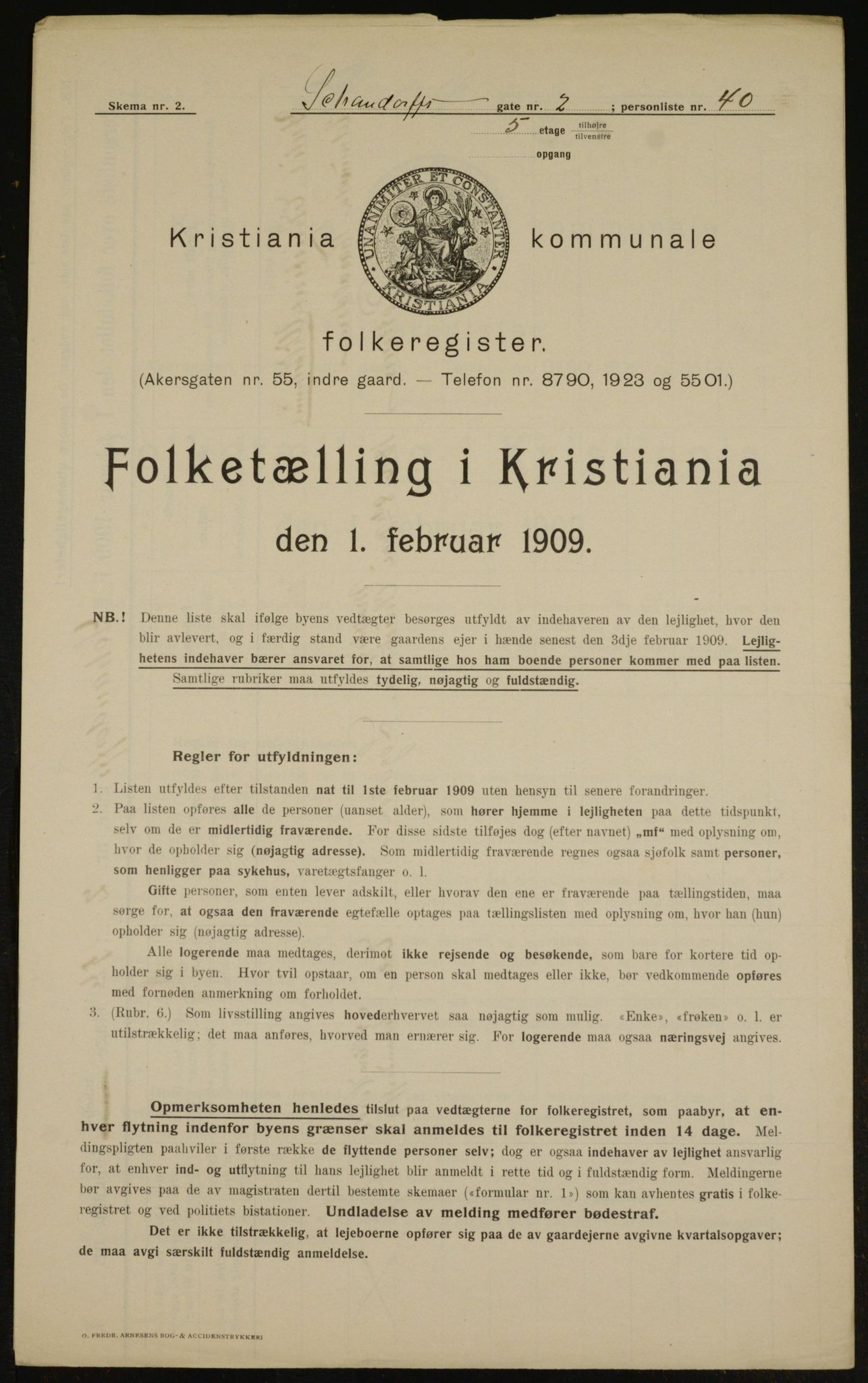 OBA, Municipal Census 1909 for Kristiania, 1909, p. 81409