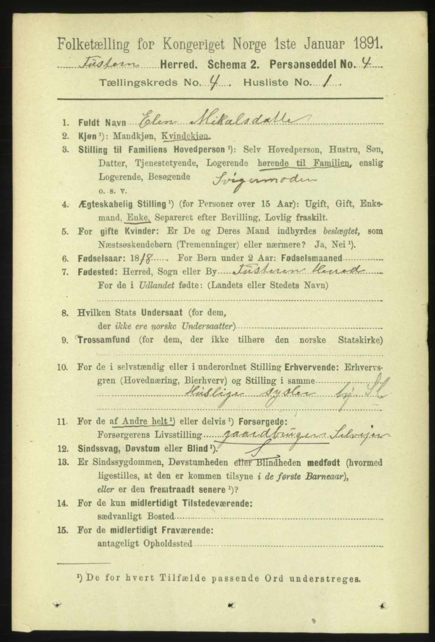 RA, 1891 census for 1572 Tustna, 1891, p. 1393