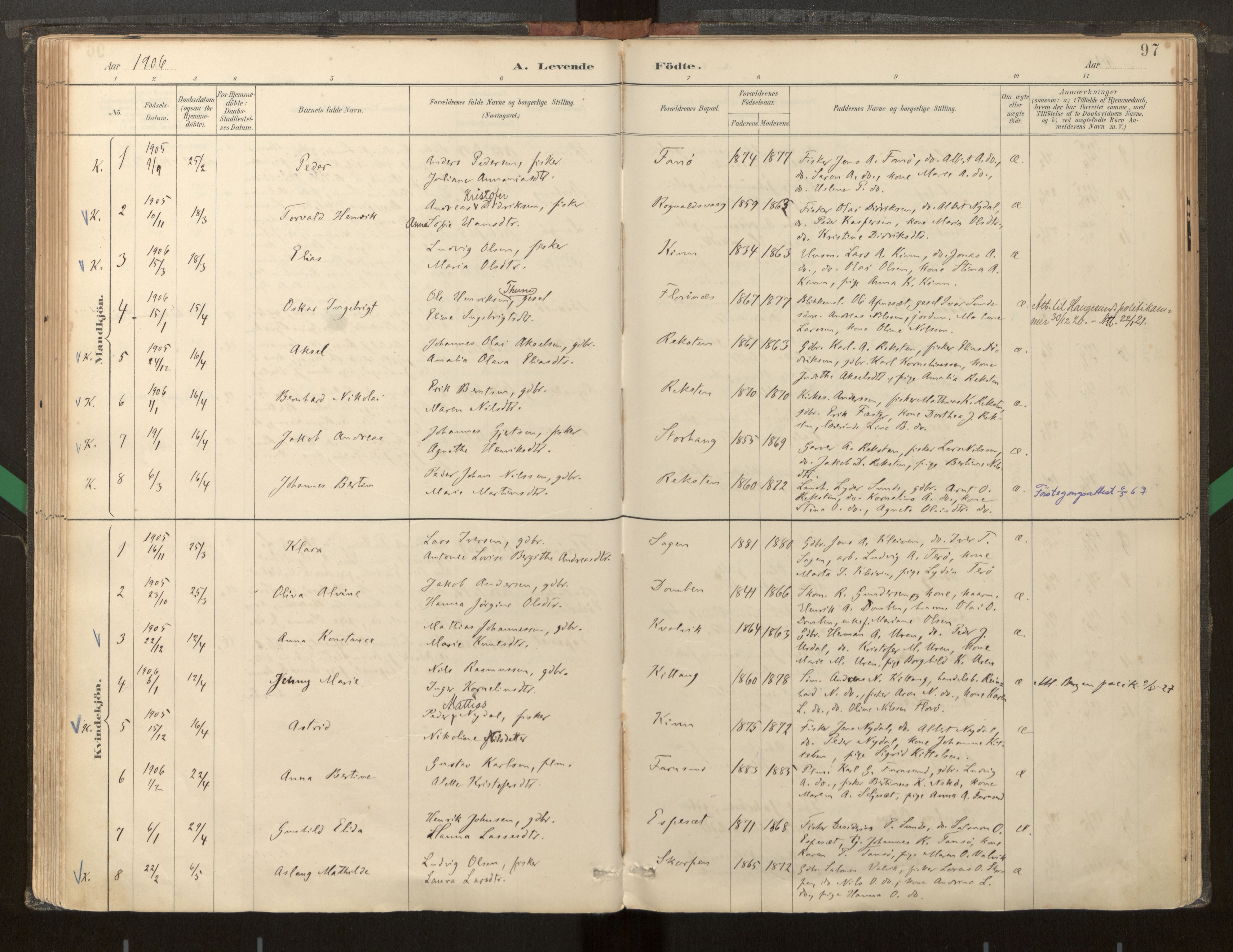 Kinn sokneprestembete, AV/SAB-A-80801/H/Haa/Haab/L0001: Parish register (official) no. B 1, 1886-1921, p. 97