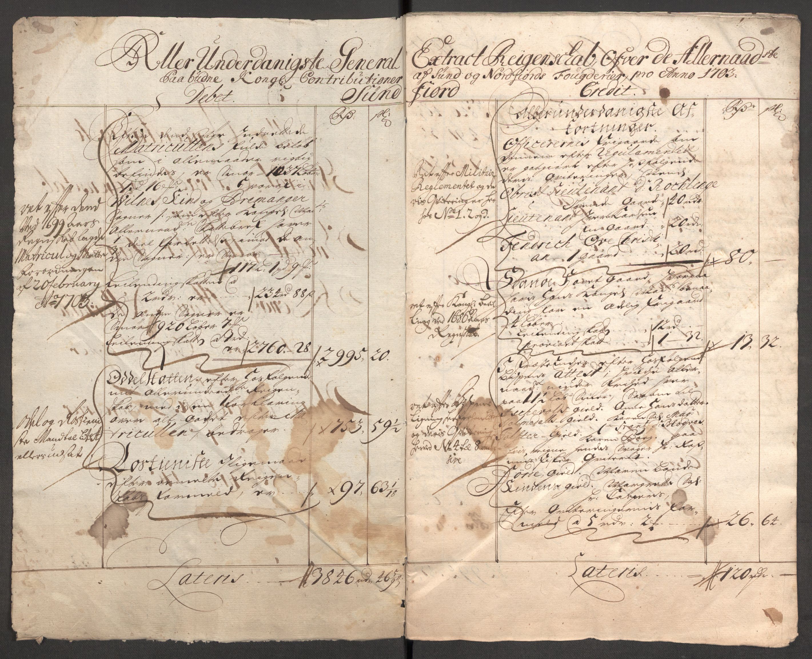 Rentekammeret inntil 1814, Reviderte regnskaper, Fogderegnskap, AV/RA-EA-4092/R53/L3427: Fogderegnskap Sunn- og Nordfjord, 1703, p. 5