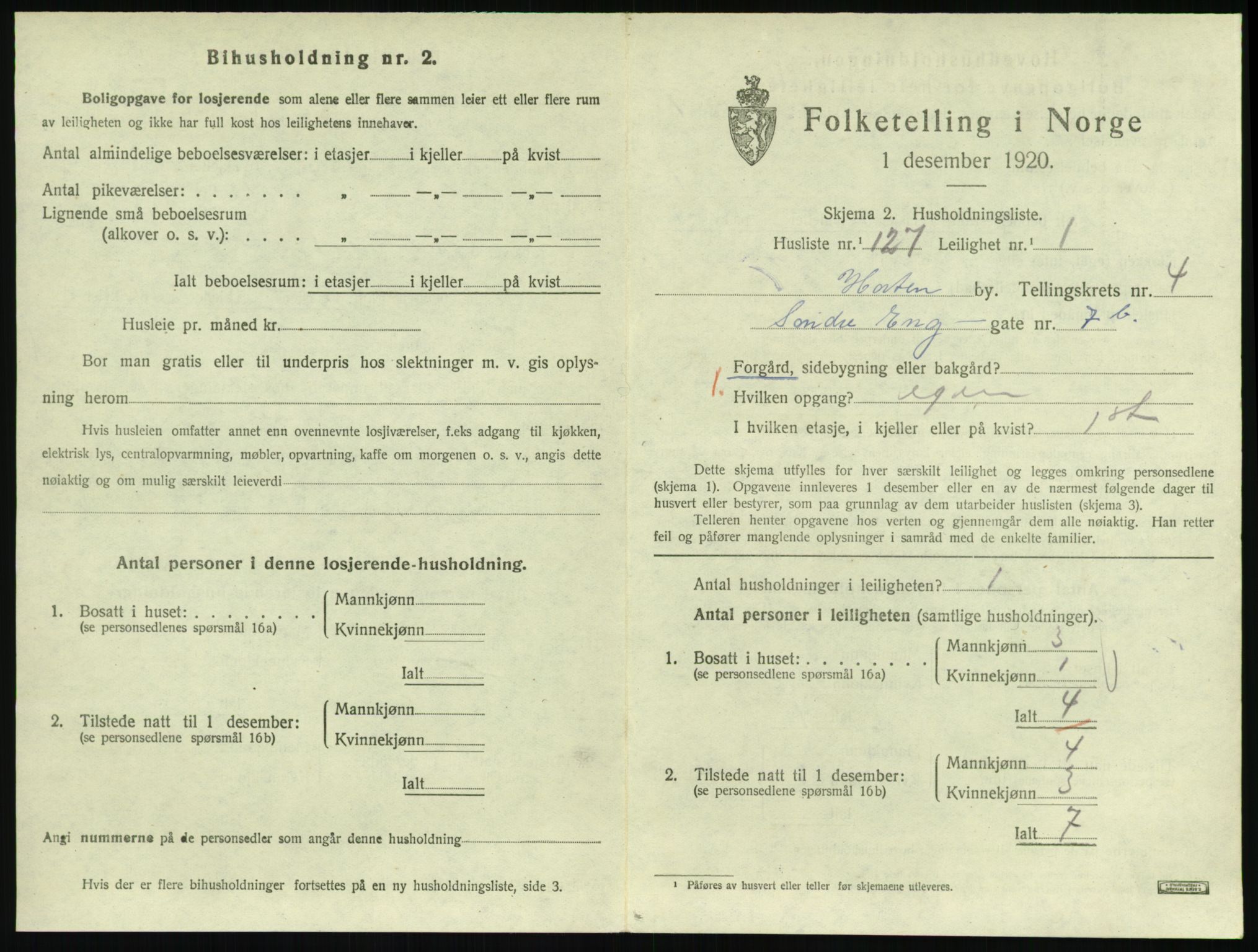 SAKO, 1920 census for Horten, 1920, p. 5479