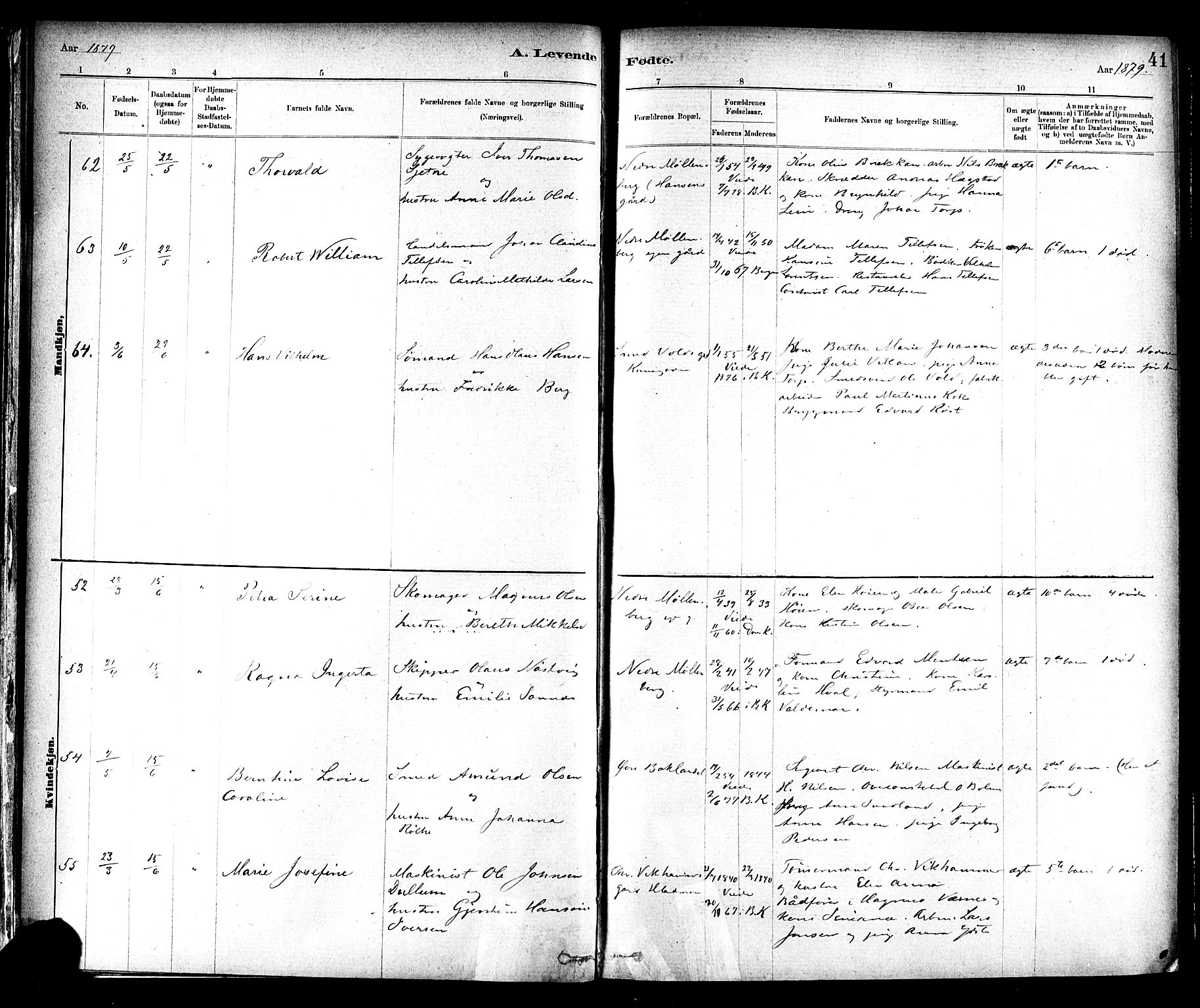 Ministerialprotokoller, klokkerbøker og fødselsregistre - Sør-Trøndelag, SAT/A-1456/604/L0188: Parish register (official) no. 604A09, 1878-1892, p. 41