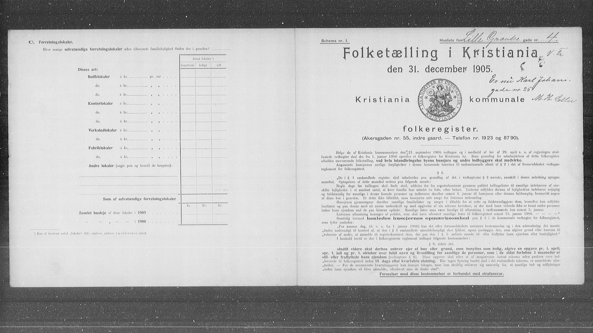 OBA, Municipal Census 1905 for Kristiania, 1905, p. 30228