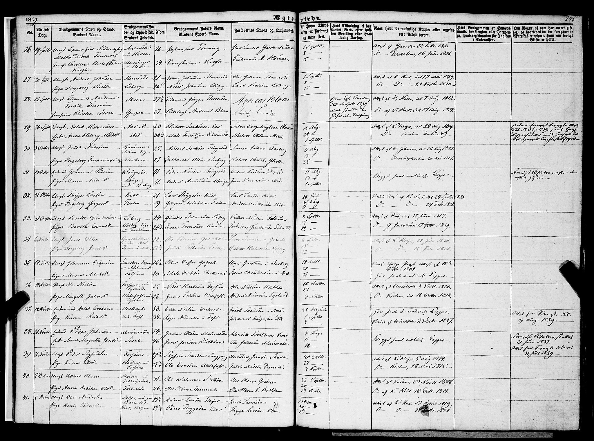 Gjerpen kirkebøker, SAKO/A-265/F/Fa/L0007b: Parish register (official) no. I 7B, 1834-1857, p. 245