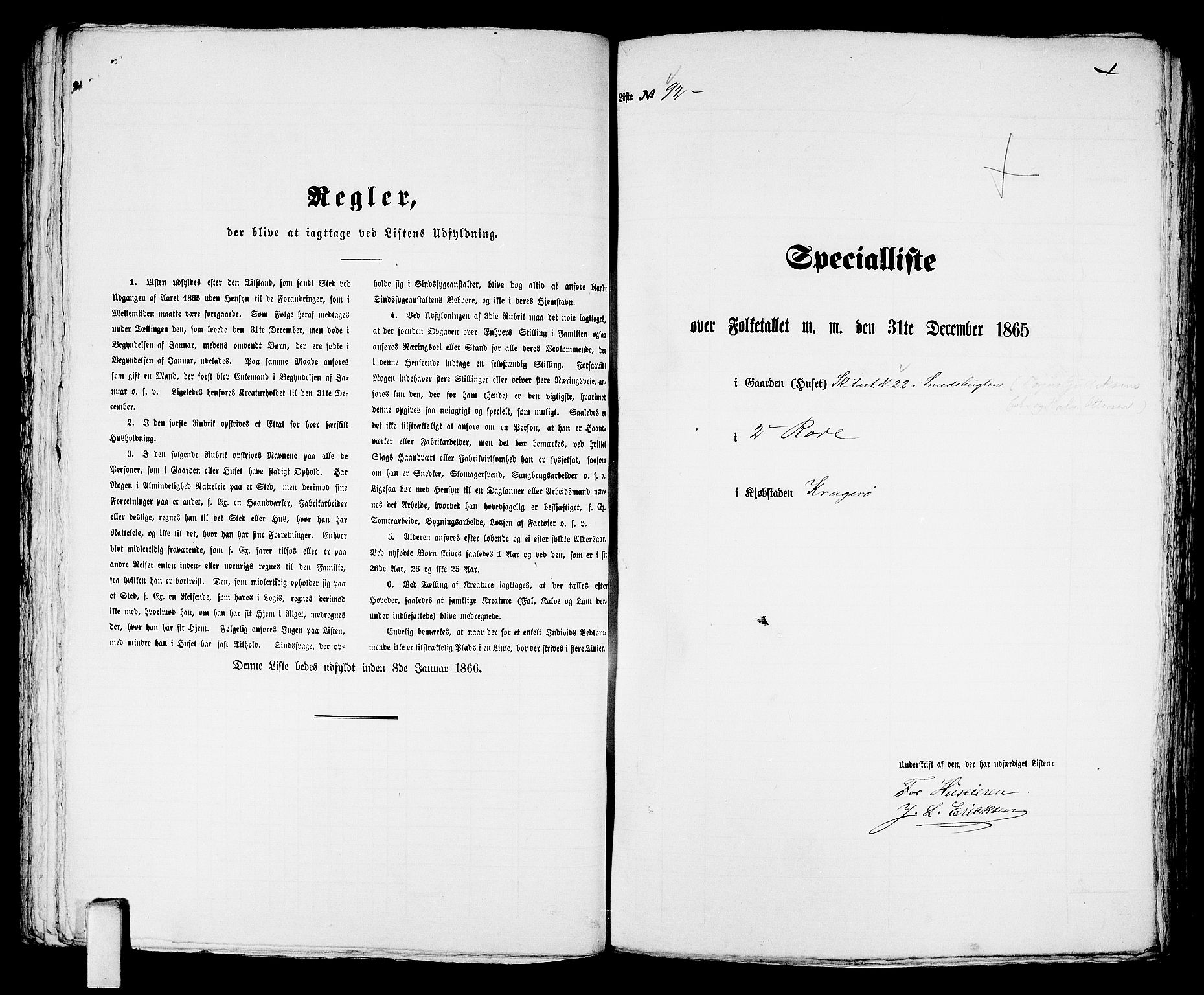 RA, 1865 census for Kragerø/Kragerø, 1865, p. 193