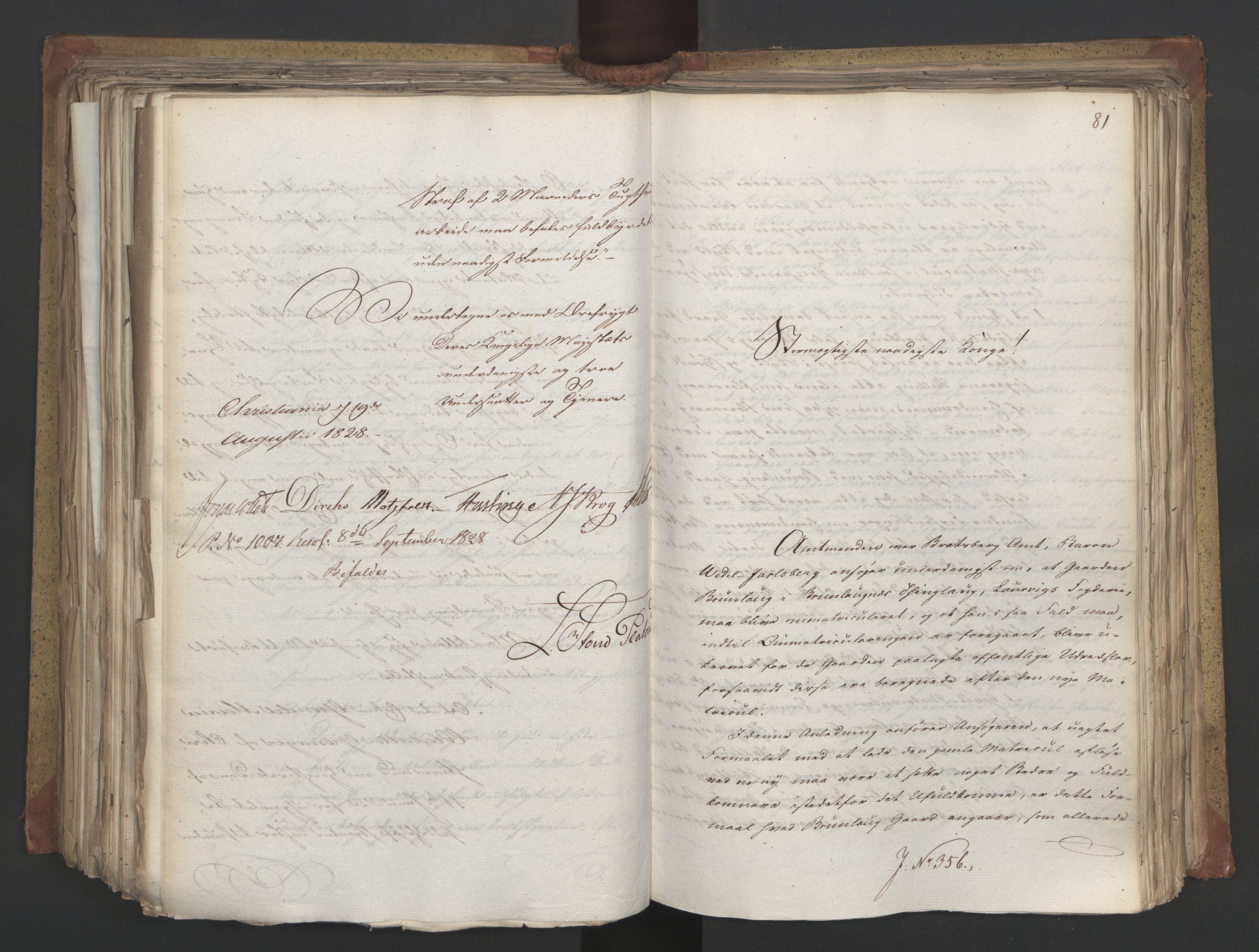 Statsrådsavdelingen i Stockholm, AV/RA-S-1003/D/Da/L0055: Regjeringsinnstillinger nr. 231-435, 1828, p. 419