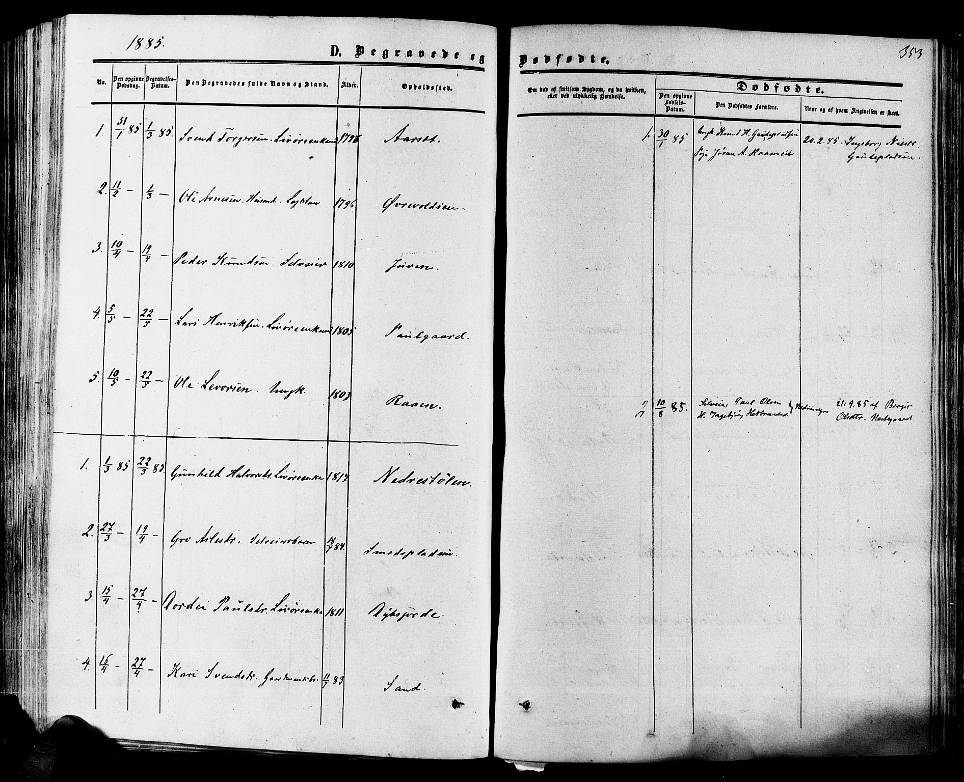 Hol kirkebøker, SAKO/A-227/F/Fa/L0002: Parish register (official) no. I 2, 1870-1886, p. 353