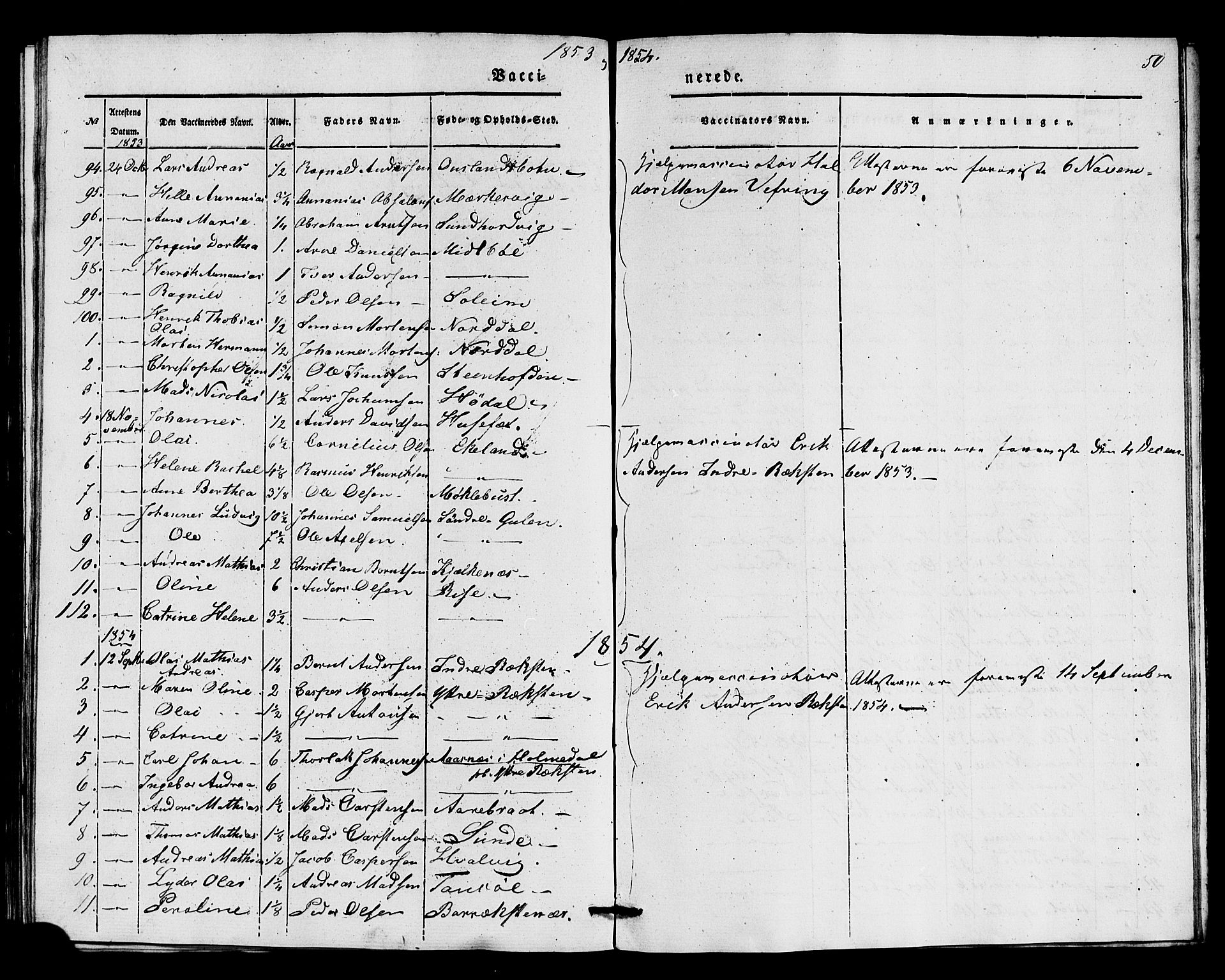 Kinn sokneprestembete, AV/SAB-A-80801/H/Haa/Haaa/L0016: Parish register (official) no. A 16, 1841-1858, p. 50