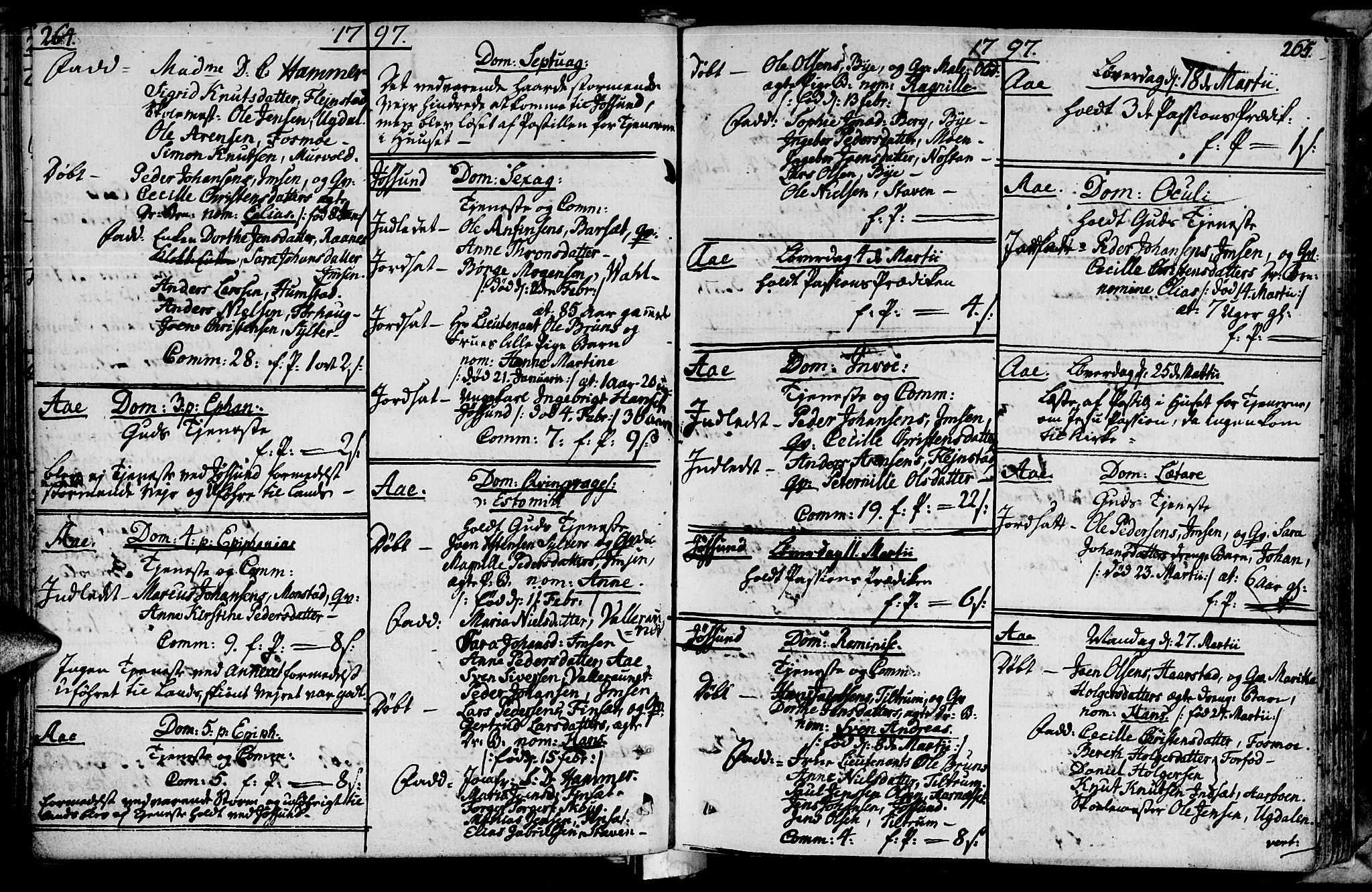 Ministerialprotokoller, klokkerbøker og fødselsregistre - Sør-Trøndelag, SAT/A-1456/655/L0673: Parish register (official) no. 655A02, 1780-1801, p. 264-265