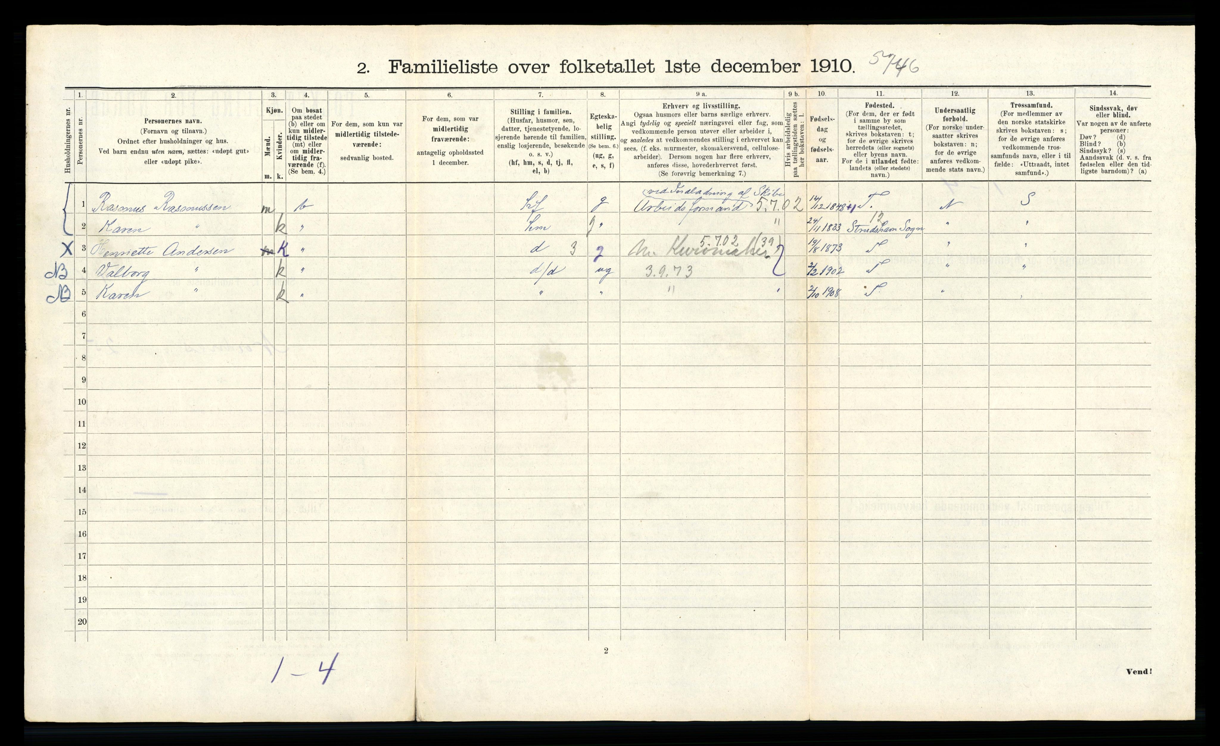 RA, 1910 census for Bergen, 1910, p. 9442