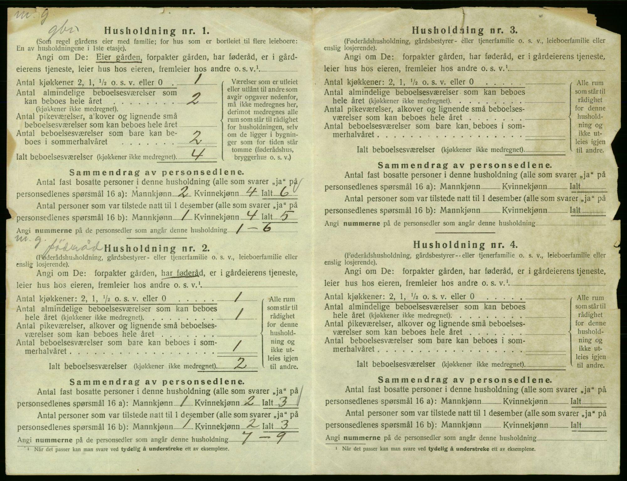 SAB, 1920 census for Fitjar, 1920, p. 945