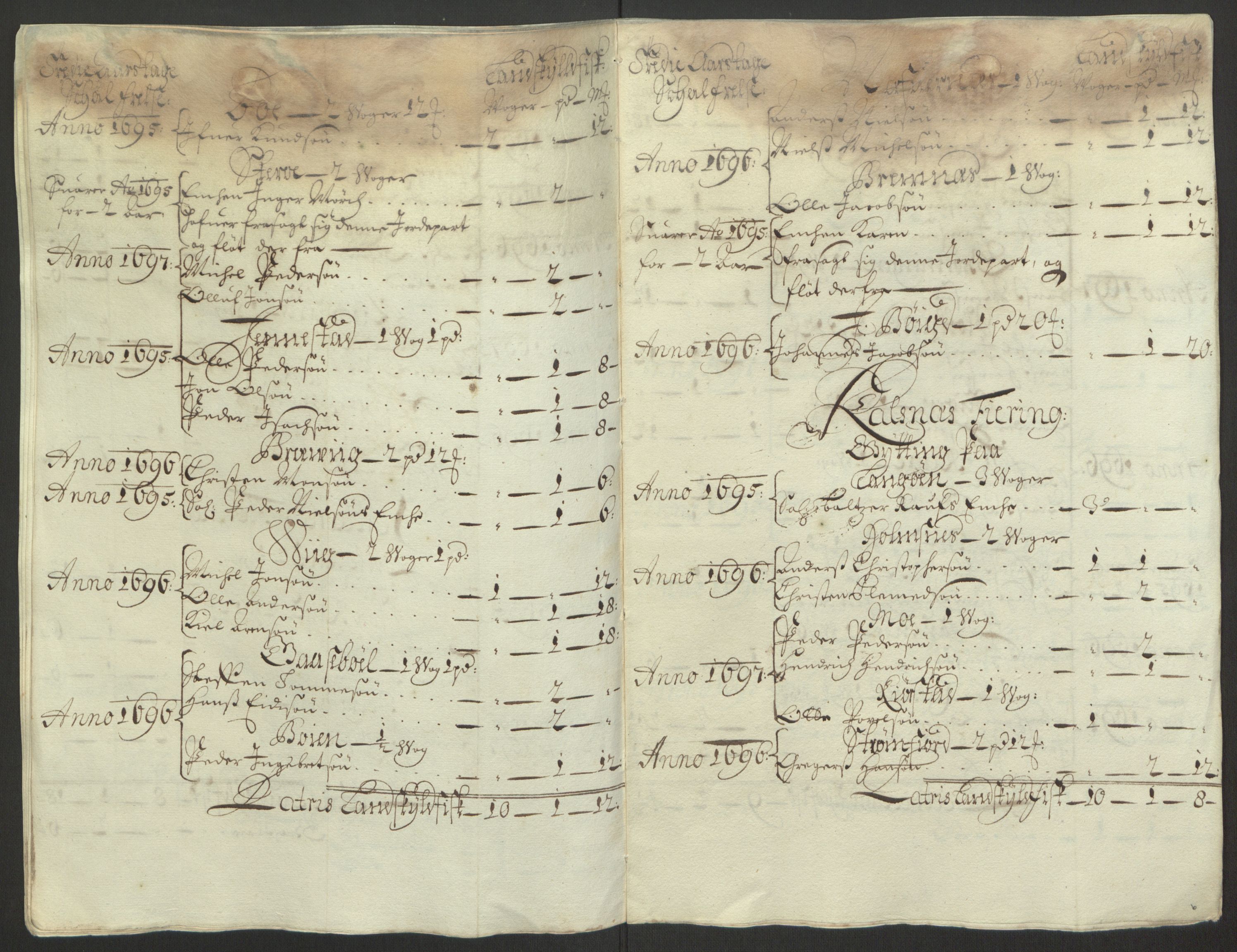 Rentekammeret inntil 1814, Reviderte regnskaper, Fogderegnskap, AV/RA-EA-4092/R67/L4677: Fogderegnskap Vesterålen, Andenes og Lofoten, 1694-1695, p. 269