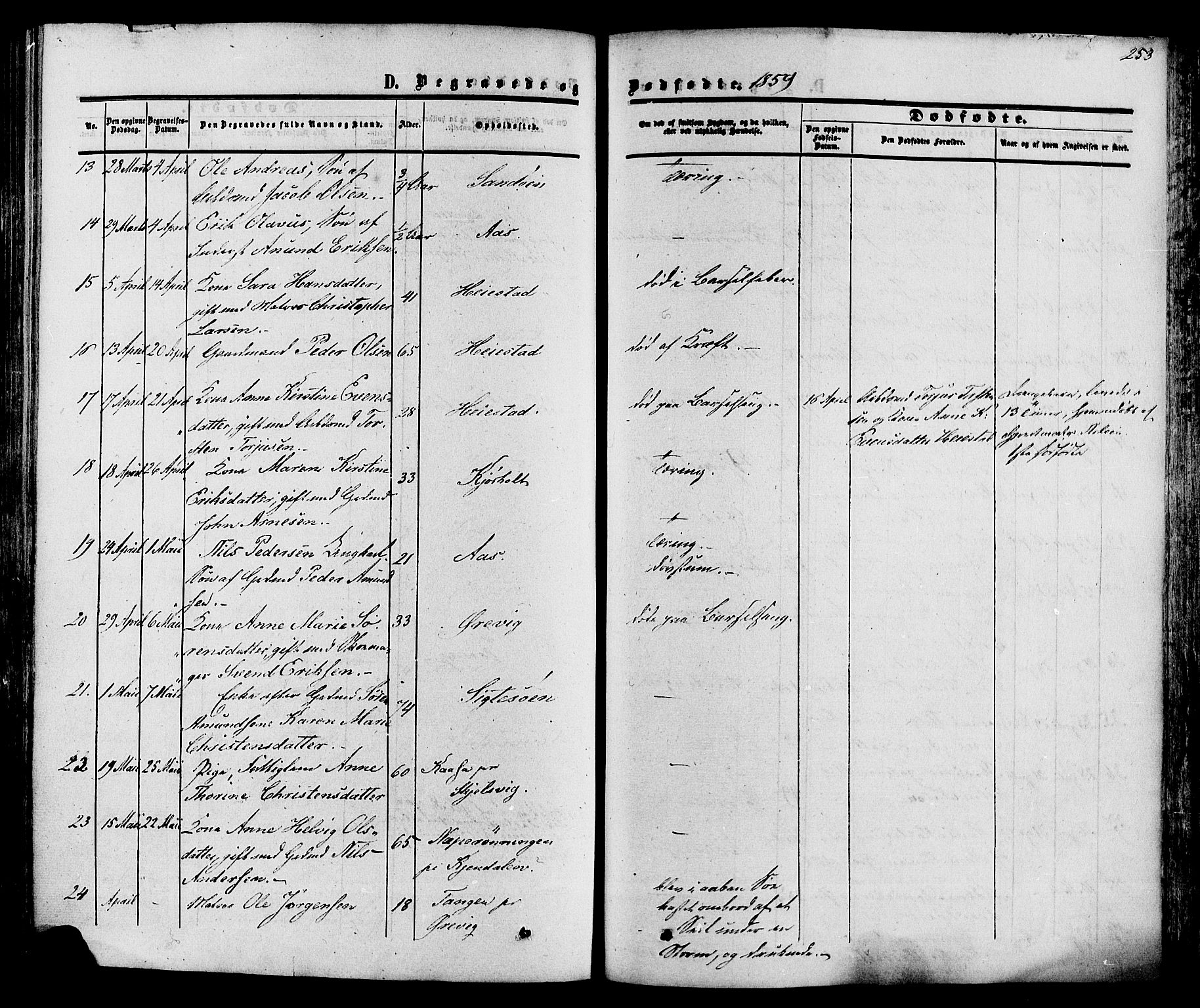 Eidanger kirkebøker, SAKO/A-261/F/Fa/L0010: Parish register (official) no. 10, 1859-1874, p. 253