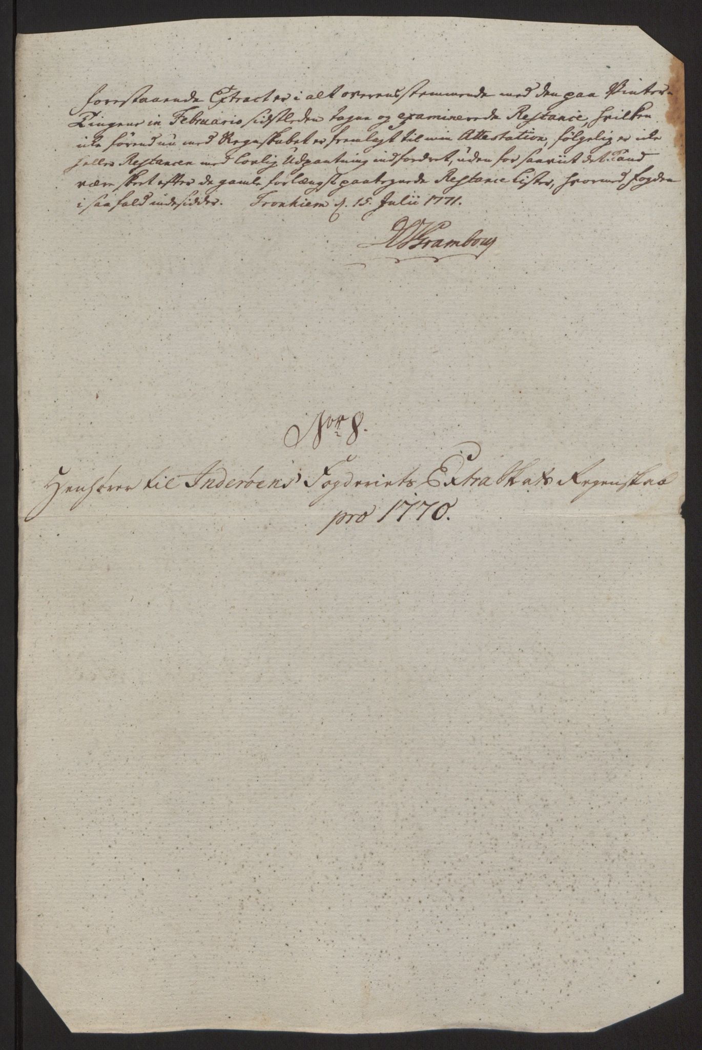 Rentekammeret inntil 1814, Reviderte regnskaper, Fogderegnskap, AV/RA-EA-4092/R63/L4420: Ekstraskatten Inderøy, 1762-1772, p. 402