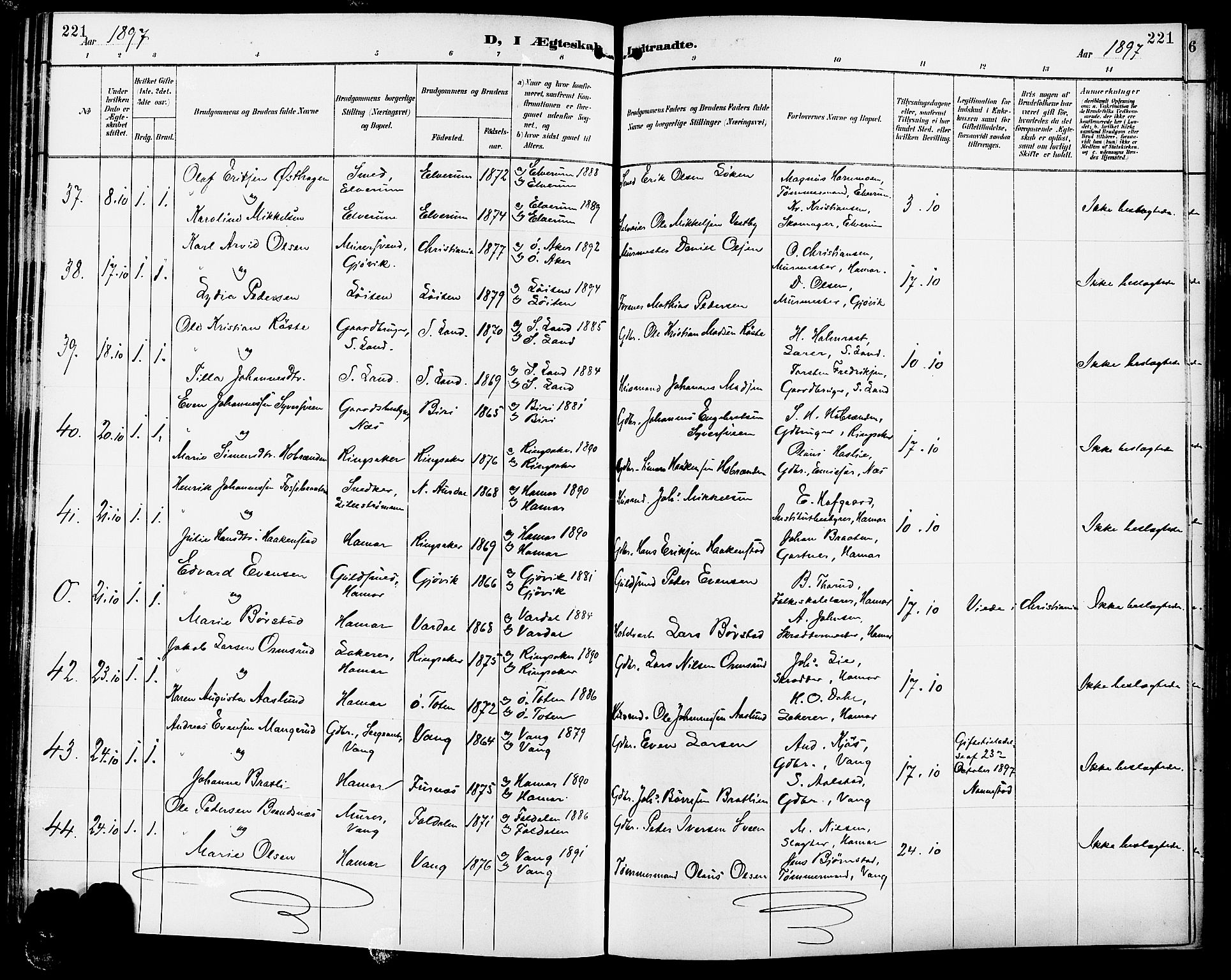 Vang prestekontor, Hedmark, AV/SAH-PREST-008/H/Ha/Haa/L0017: Parish register (official) no. 17, 1890-1899, p. 221