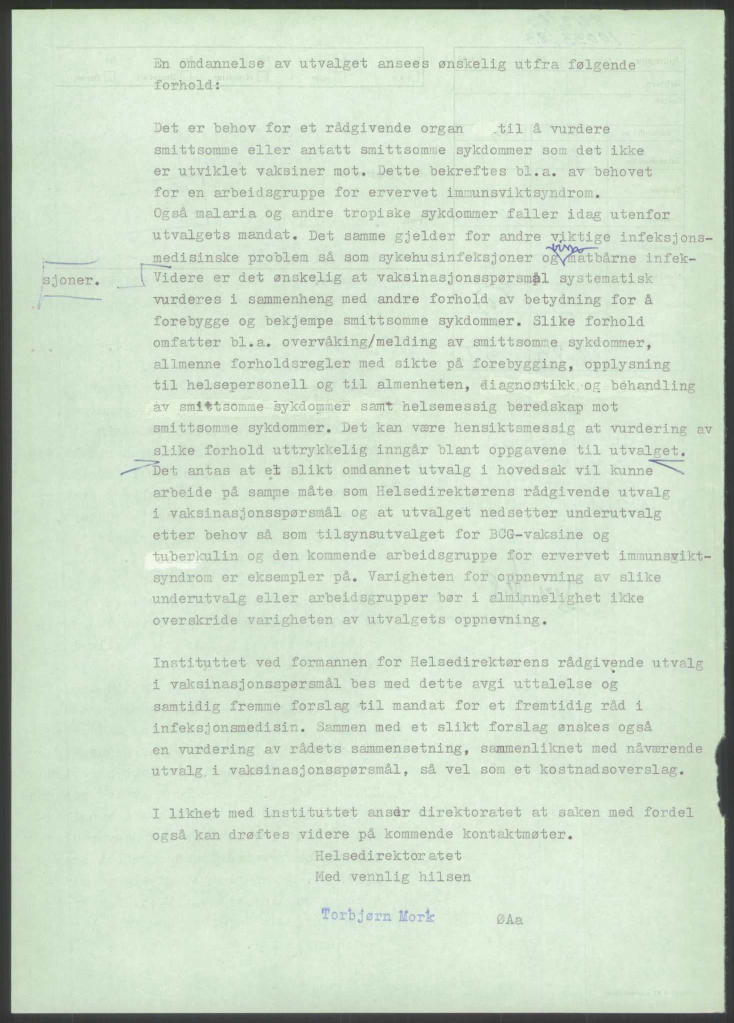 Sosialdepartementet, Helsedirektoratet, Hygienekontoret, H5, AV/RA-S-1287/2/D/Dc/L0151/0001: -- / Aids, 1983, p. 72