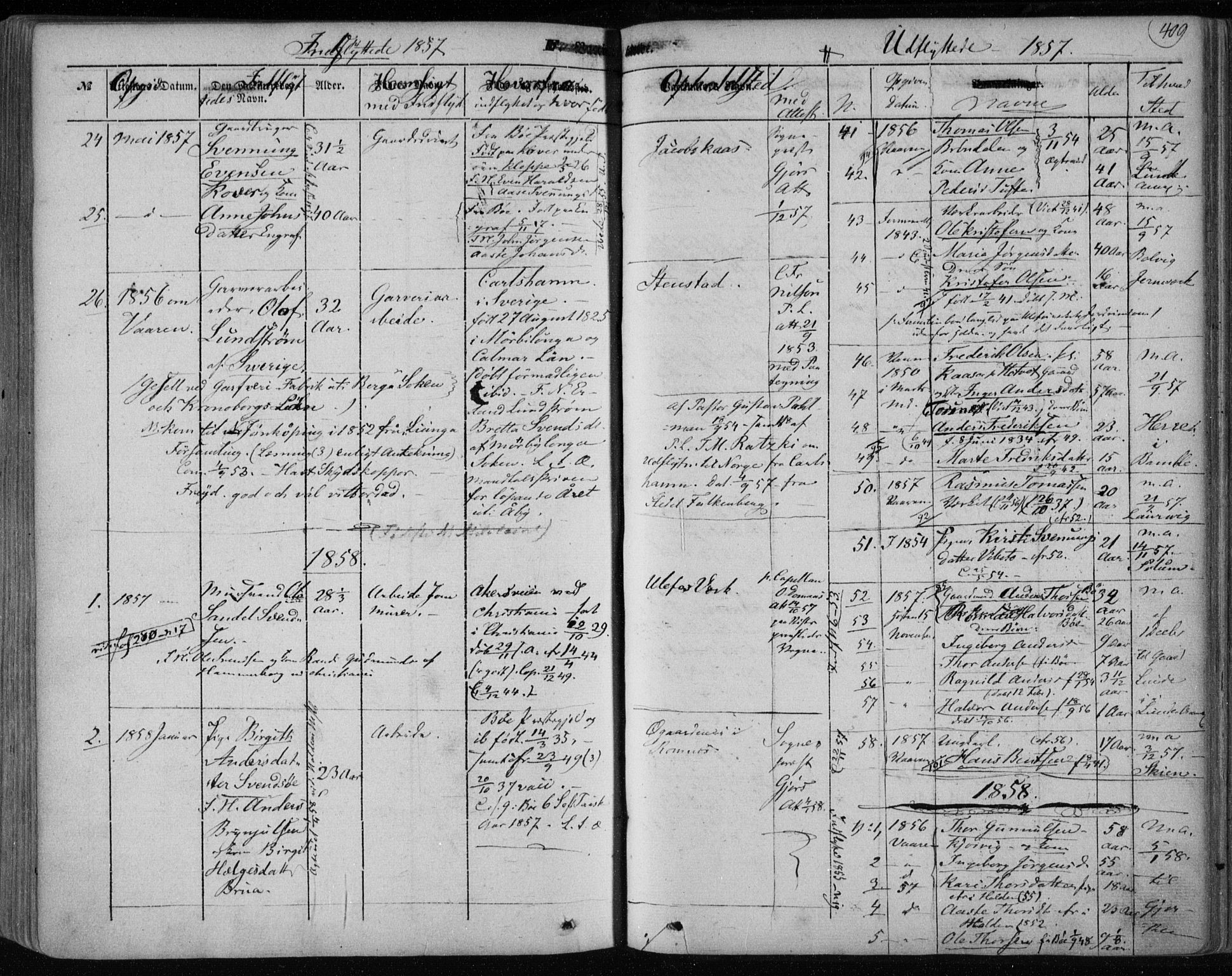 Holla kirkebøker, SAKO/A-272/F/Fa/L0005: Parish register (official) no. 5, 1849-1860, p. 409