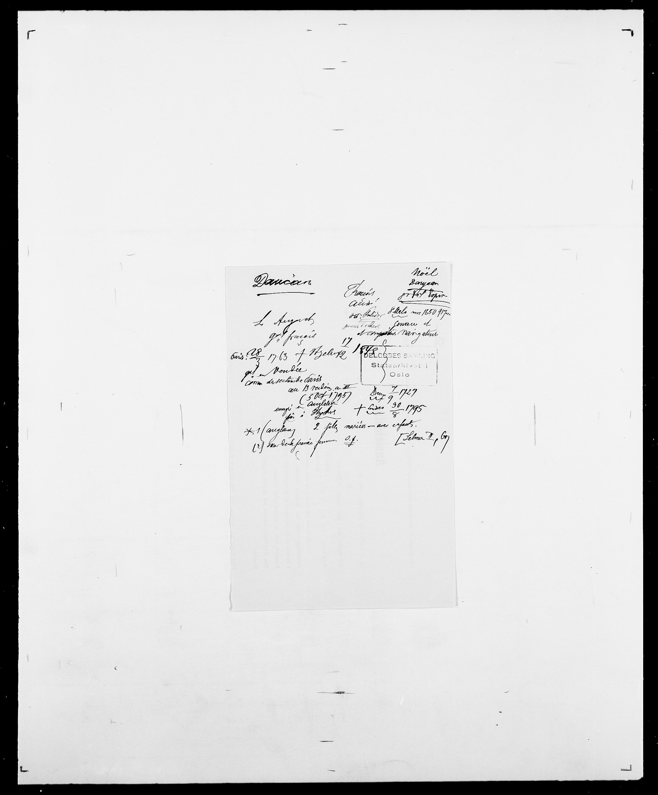 Delgobe, Charles Antoine - samling, AV/SAO-PAO-0038/D/Da/L0009: Dahl - v. Düren, p. 368