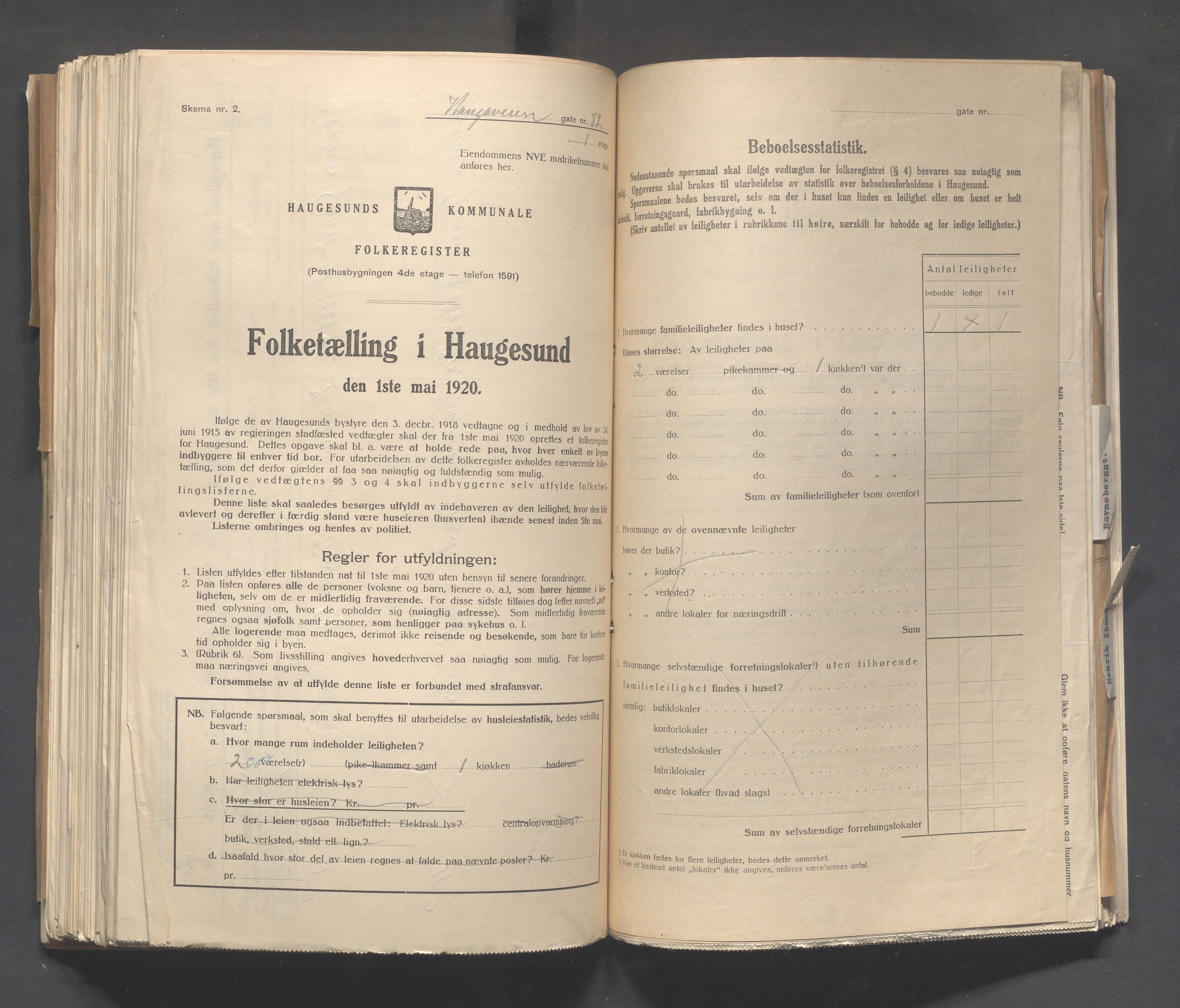 IKAR, Local census 1.5.1920 for Haugesund, 1920, p. 1371