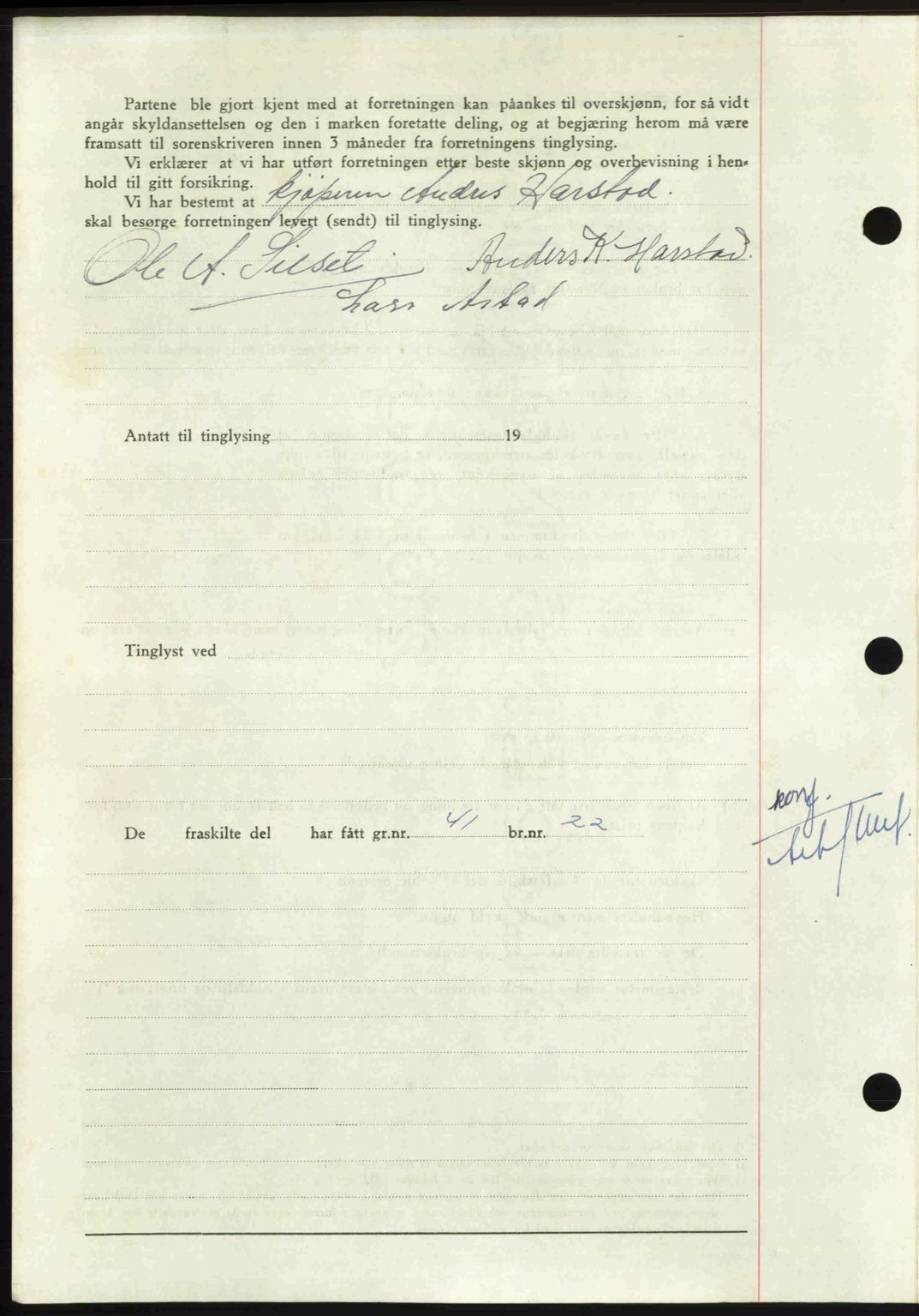 Nordmøre sorenskriveri, AV/SAT-A-4132/1/2/2Ca: Mortgage book no. A110, 1948-1949, Diary no: : 34/1949