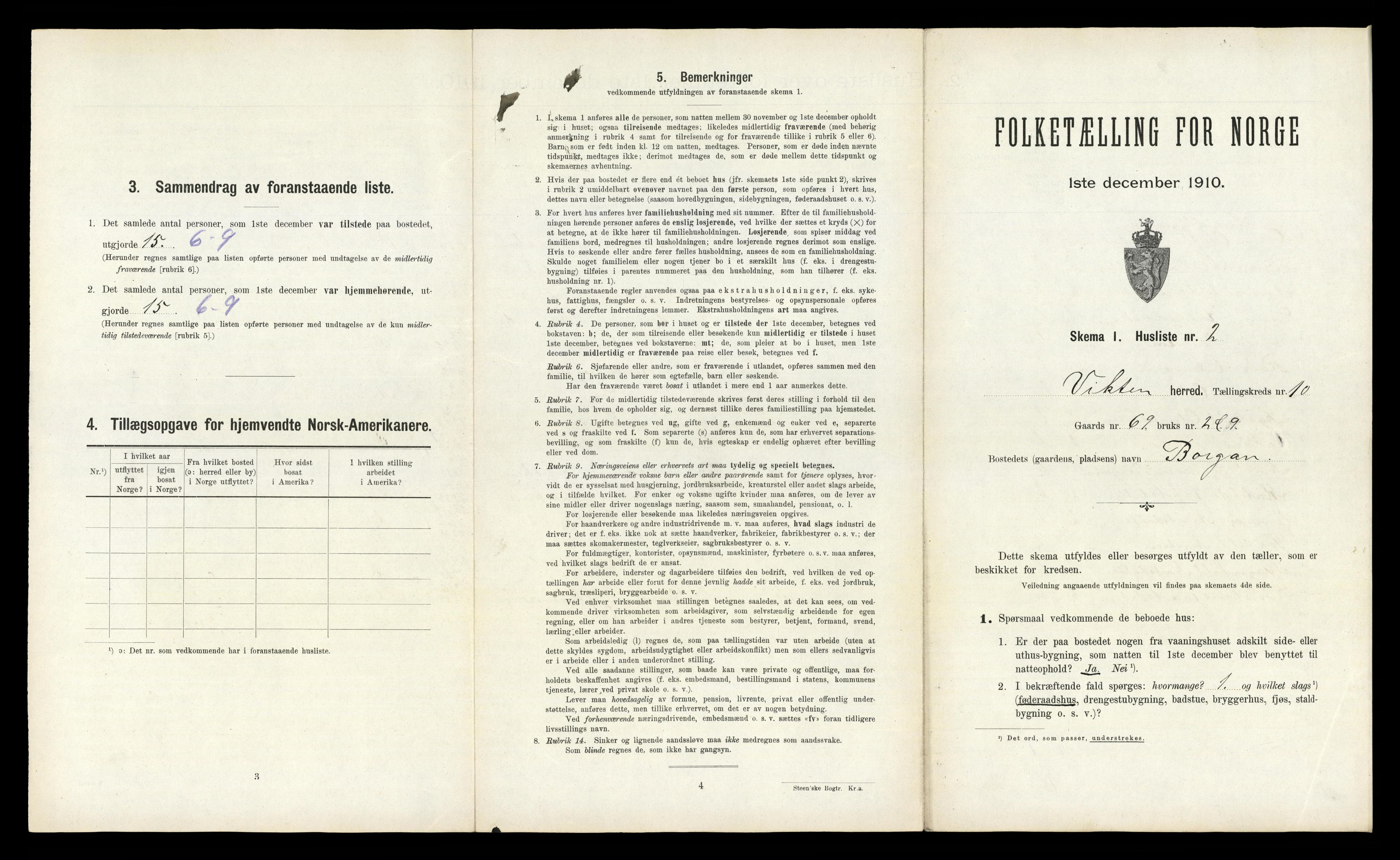 RA, 1910 census for Vikna, 1910, p. 917