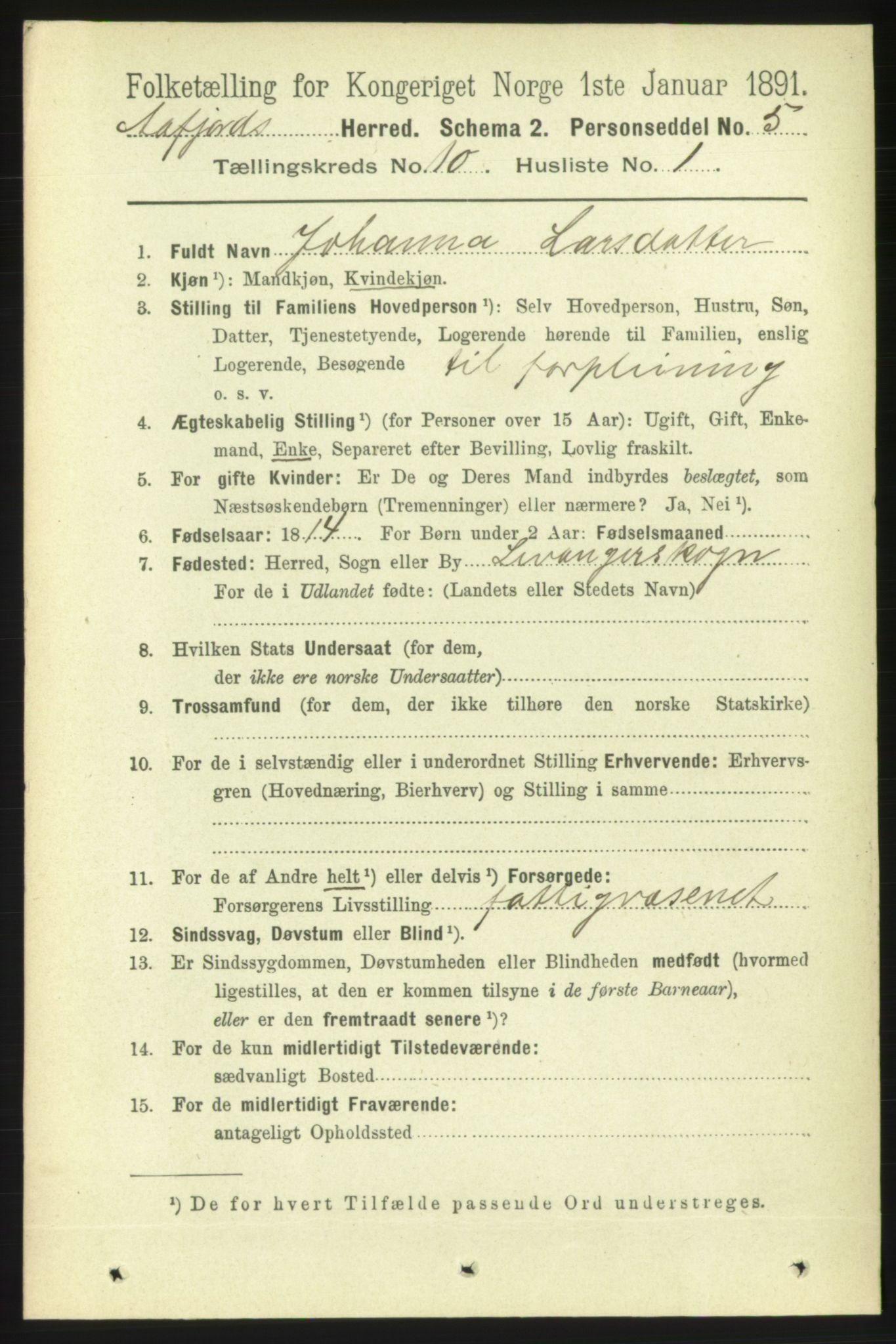 RA, 1891 census for 1630 Åfjord, 1891, p. 2967