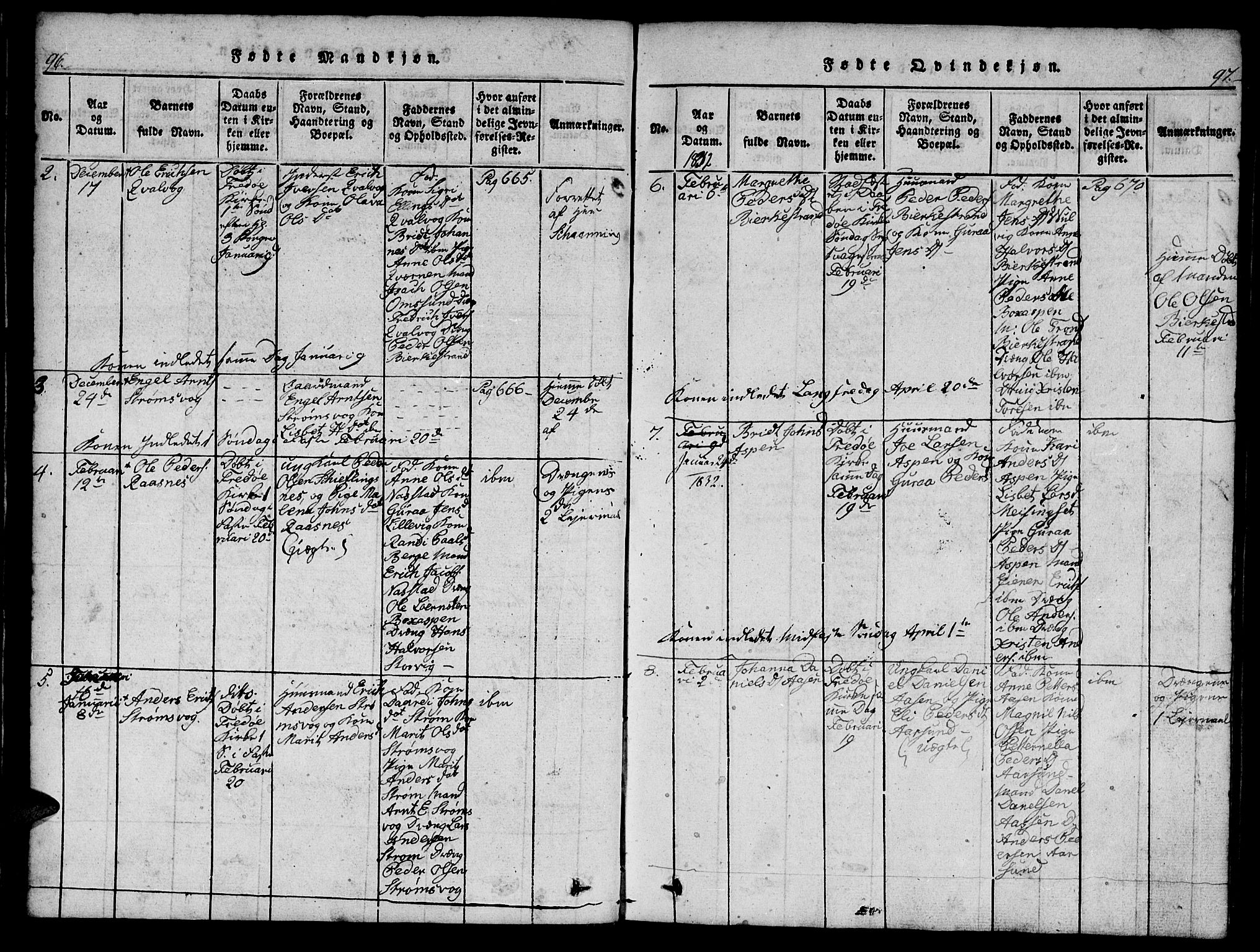 Ministerialprotokoller, klokkerbøker og fødselsregistre - Møre og Romsdal, AV/SAT-A-1454/573/L0873: Parish register (copy) no. 573C01, 1819-1834, p. 96-97