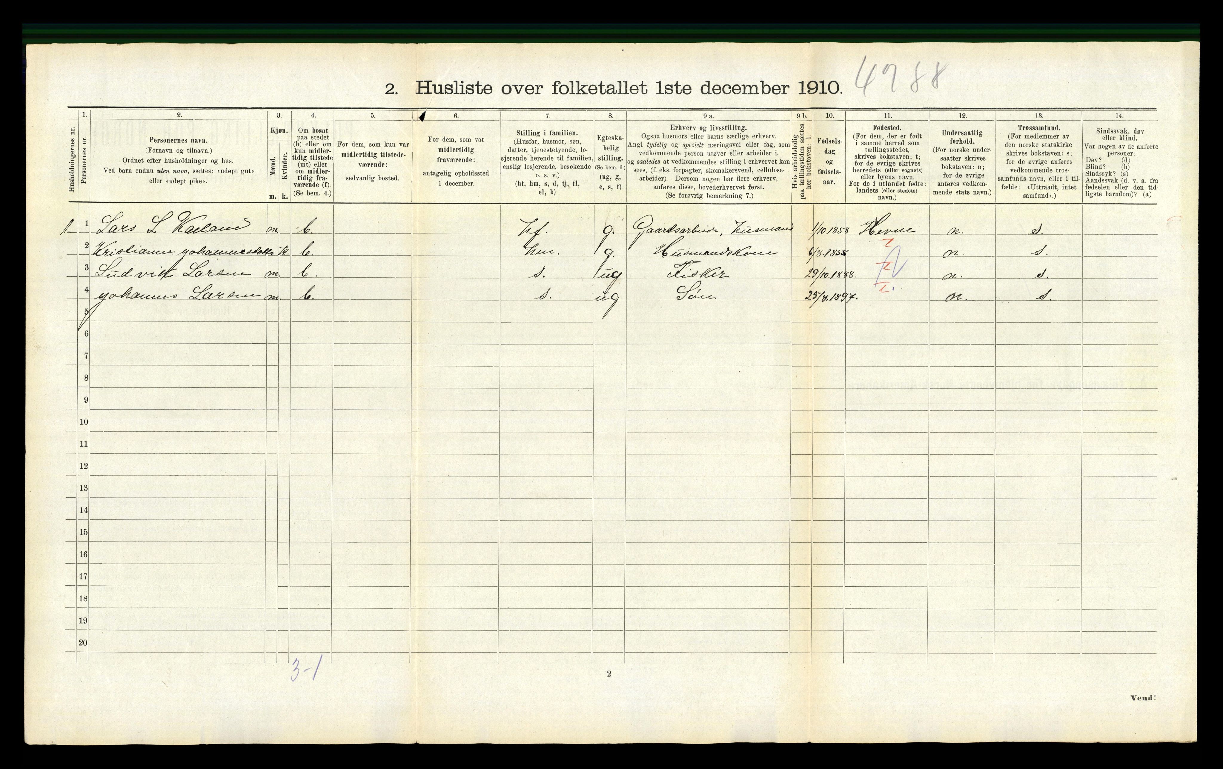 RA, 1910 census for Aure, 1910, p. 839