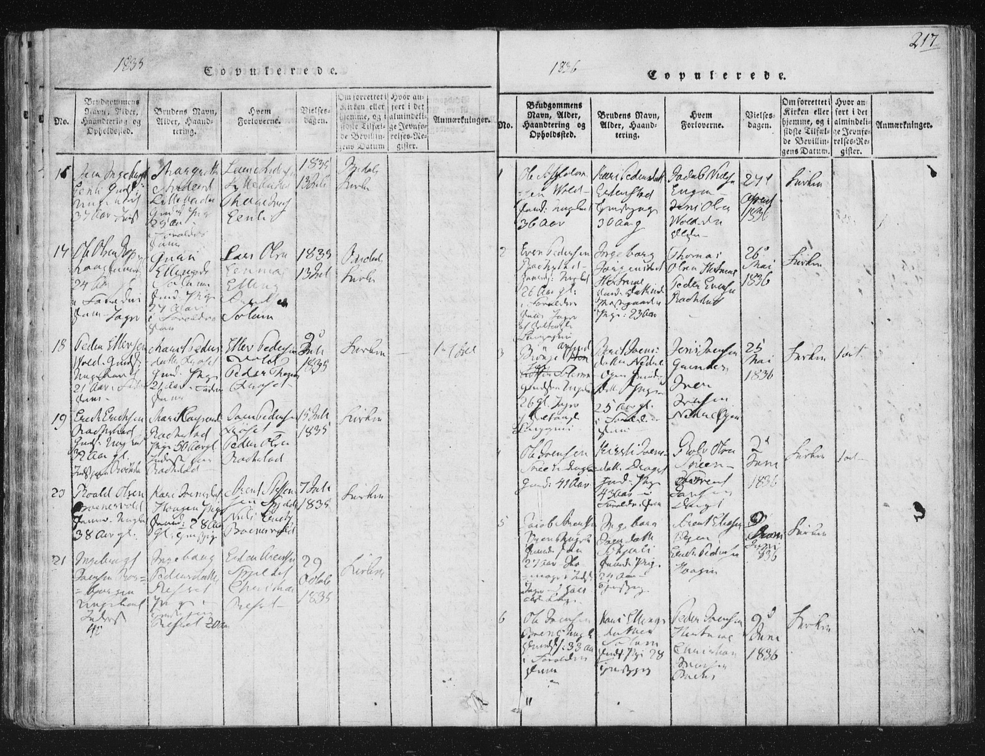 Ministerialprotokoller, klokkerbøker og fødselsregistre - Sør-Trøndelag, SAT/A-1456/687/L0996: Parish register (official) no. 687A04, 1816-1842, p. 217