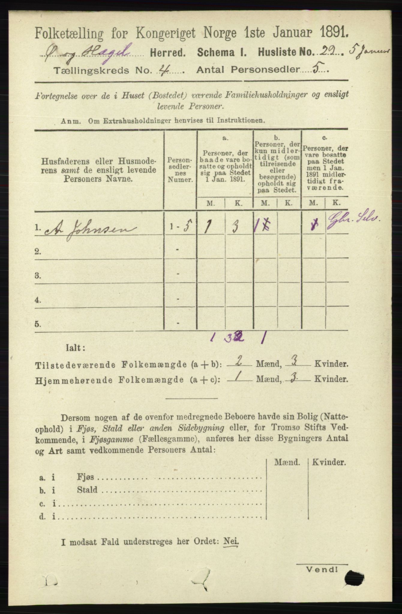 RA, 1891 census for 1016 Øvrebø og Hægeland, 1891, p. 677