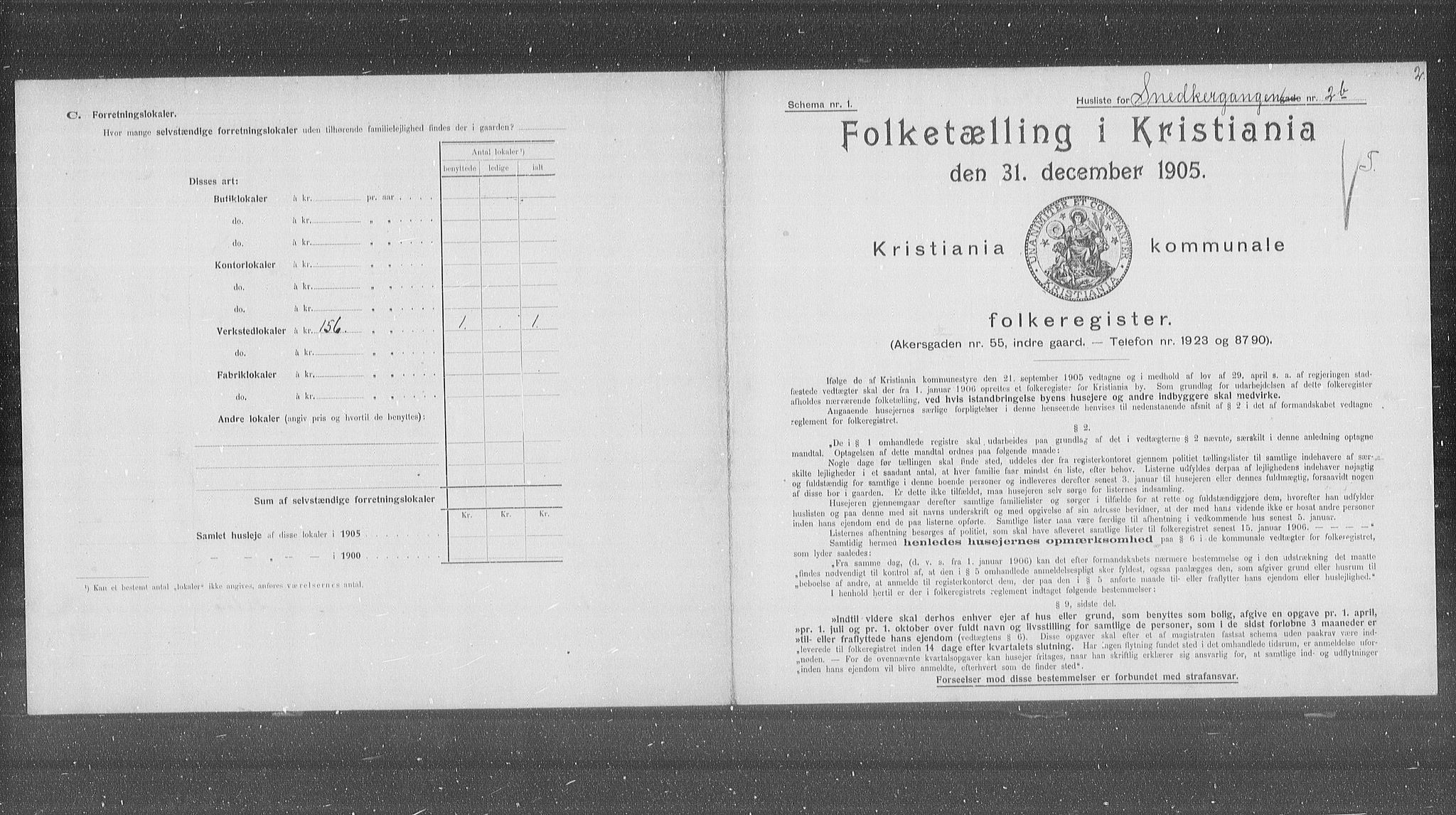 OBA, Municipal Census 1905 for Kristiania, 1905, p. 50820