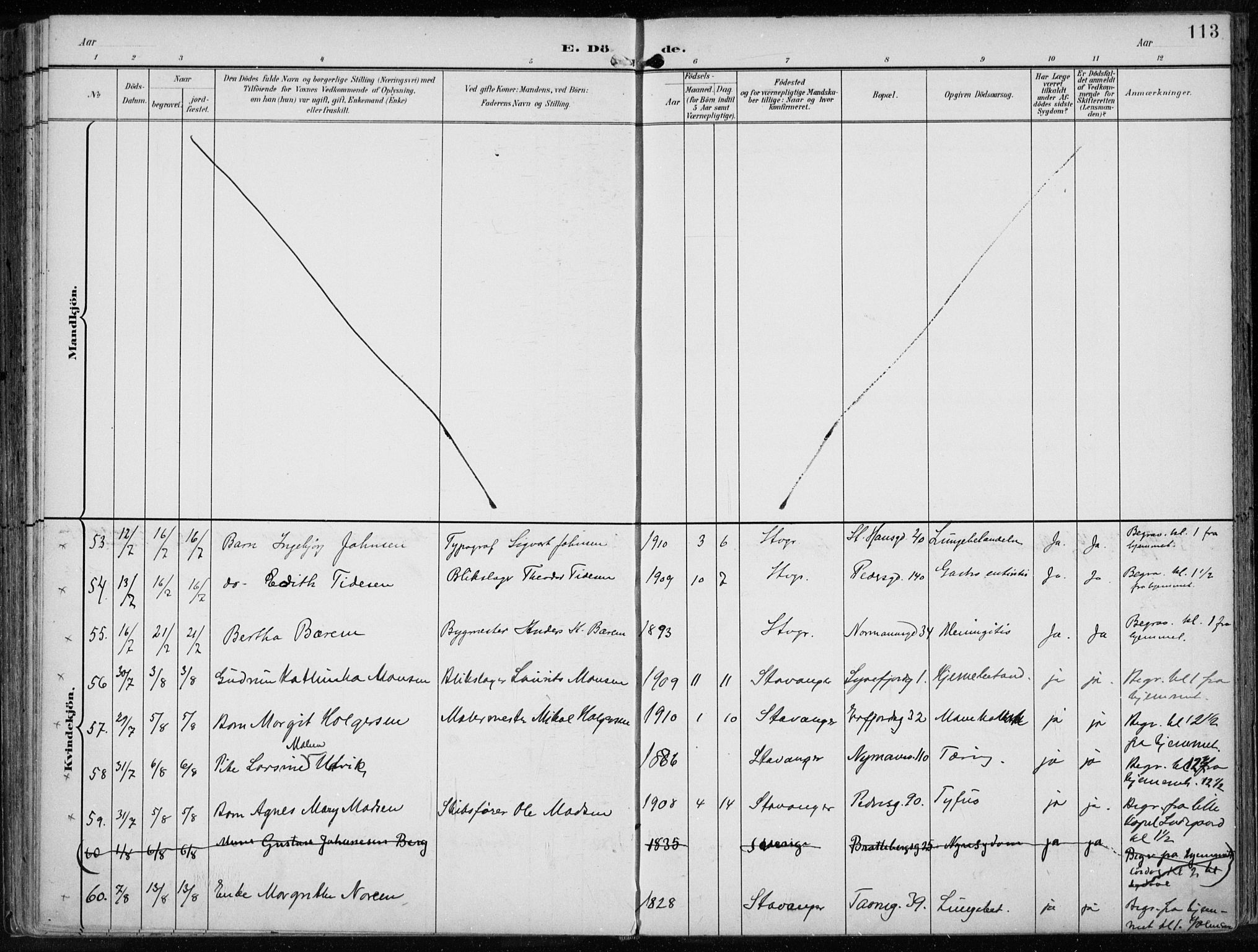 St. Johannes sokneprestkontor, SAST/A-101814/001/30/30BA/L0005: Parish register (official) no. A 5, 1898-1919, p. 113