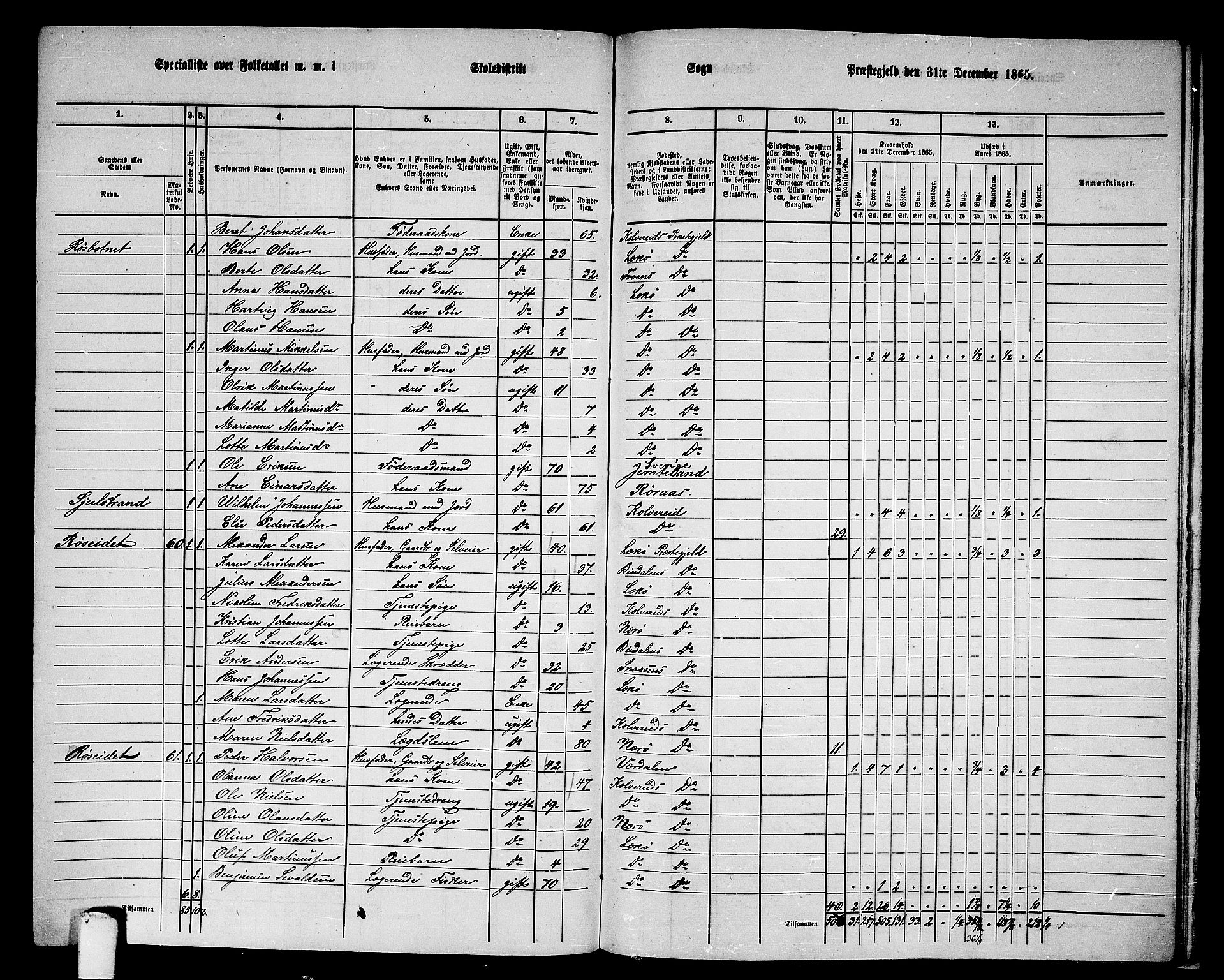 RA, 1865 census for Leka, 1865, p. 40