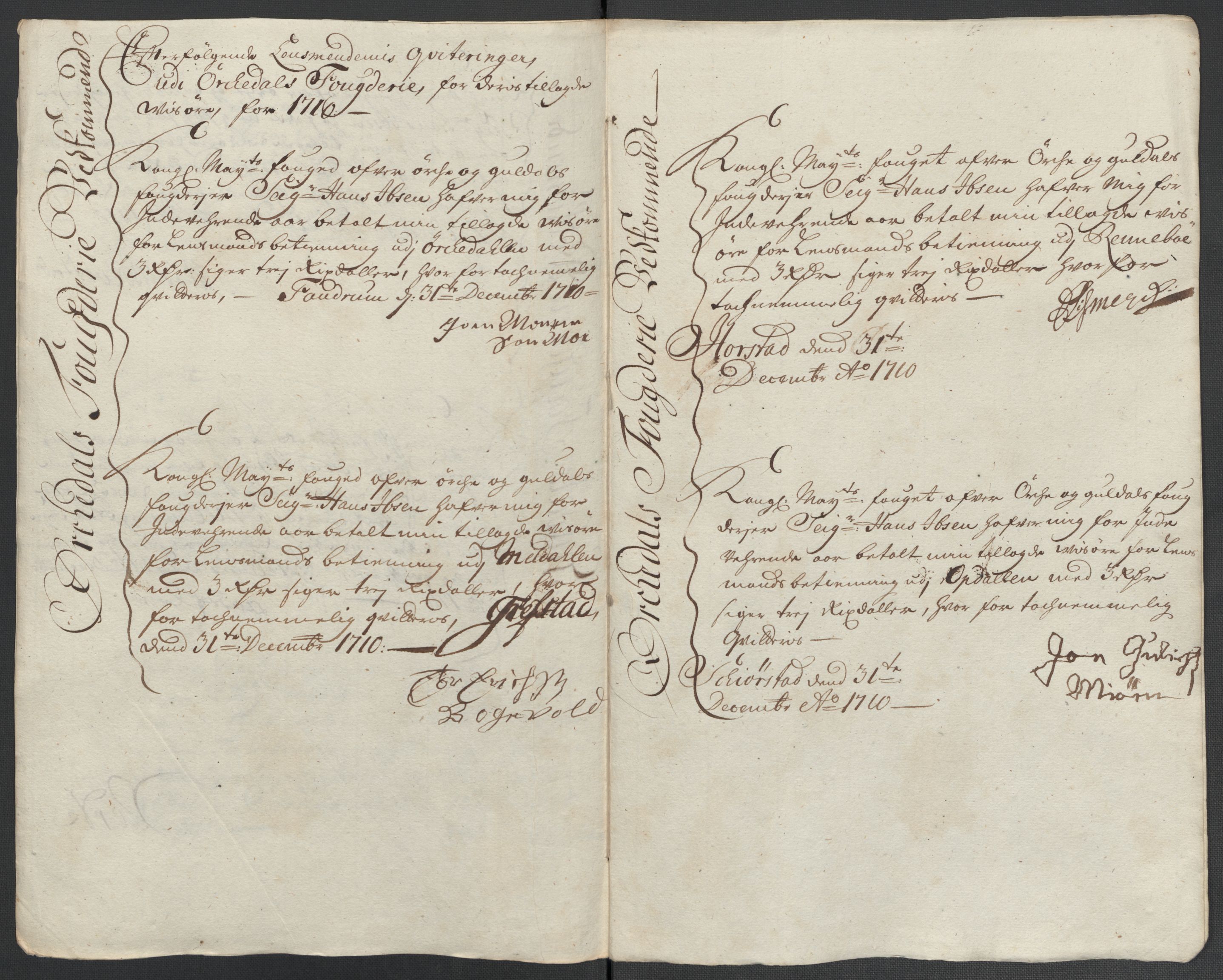 Rentekammeret inntil 1814, Reviderte regnskaper, Fogderegnskap, RA/EA-4092/R60/L3960: Fogderegnskap Orkdal og Gauldal, 1710, p. 342