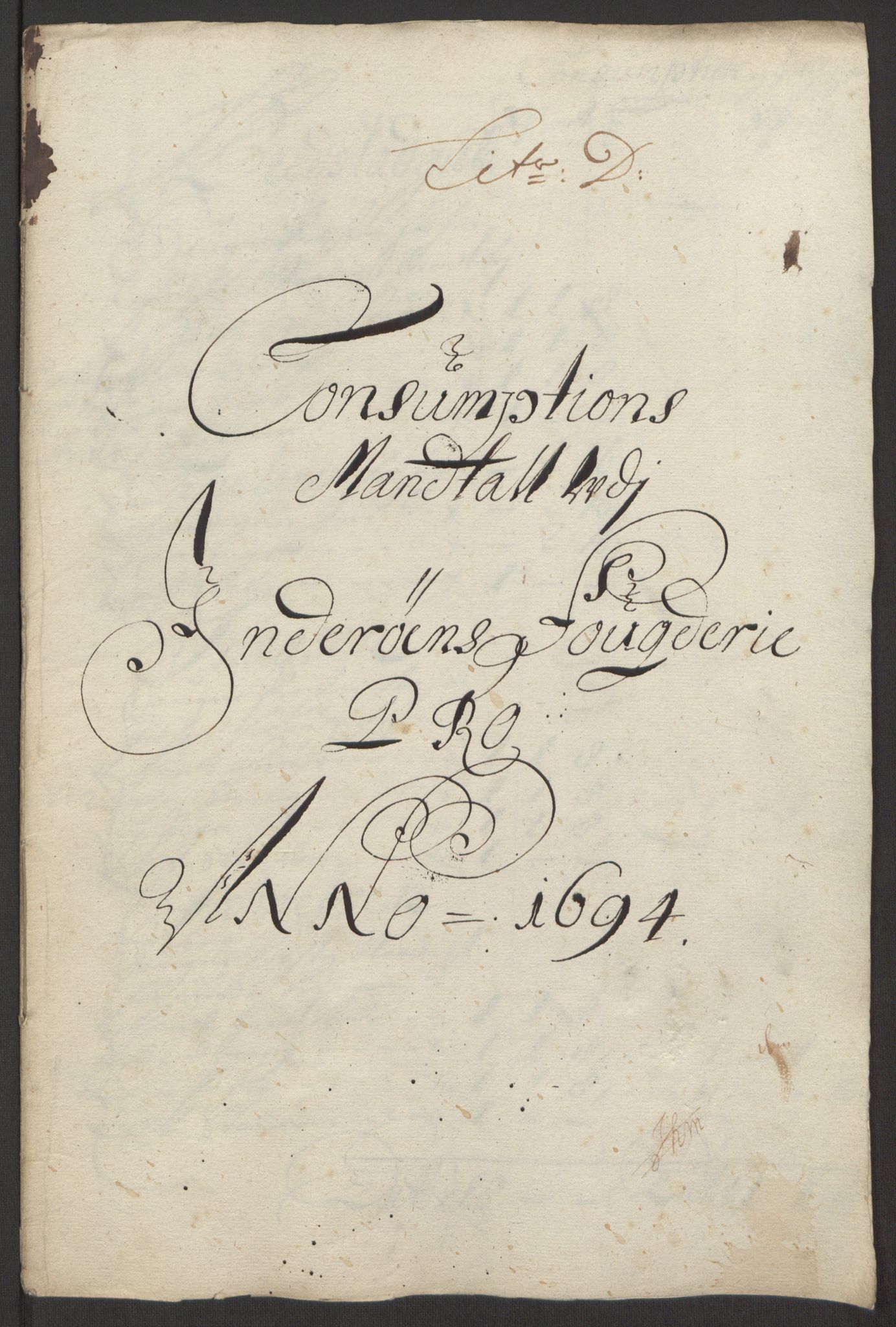Rentekammeret inntil 1814, Reviderte regnskaper, Fogderegnskap, RA/EA-4092/R63/L4308: Fogderegnskap Inderøy, 1692-1694, p. 547