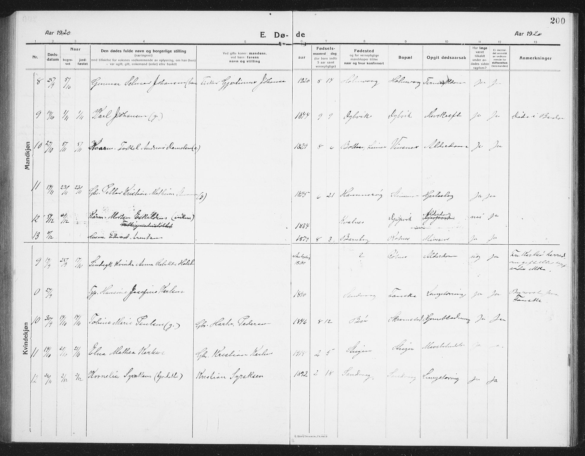 Ministerialprotokoller, klokkerbøker og fødselsregistre - Nordland, AV/SAT-A-1459/855/L0817: Parish register (copy) no. 855C06, 1917-1934, p. 200