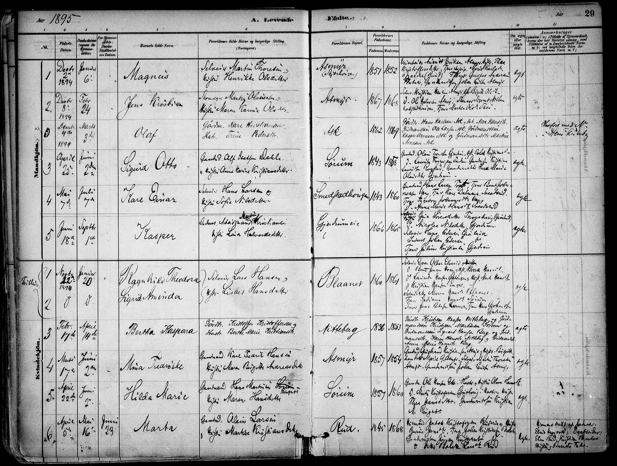 Gjerdrum prestekontor Kirkebøker, AV/SAO-A-10412b/F/Fa/L0009: Parish register (official) no. I 9, 1881-1916, p. 29