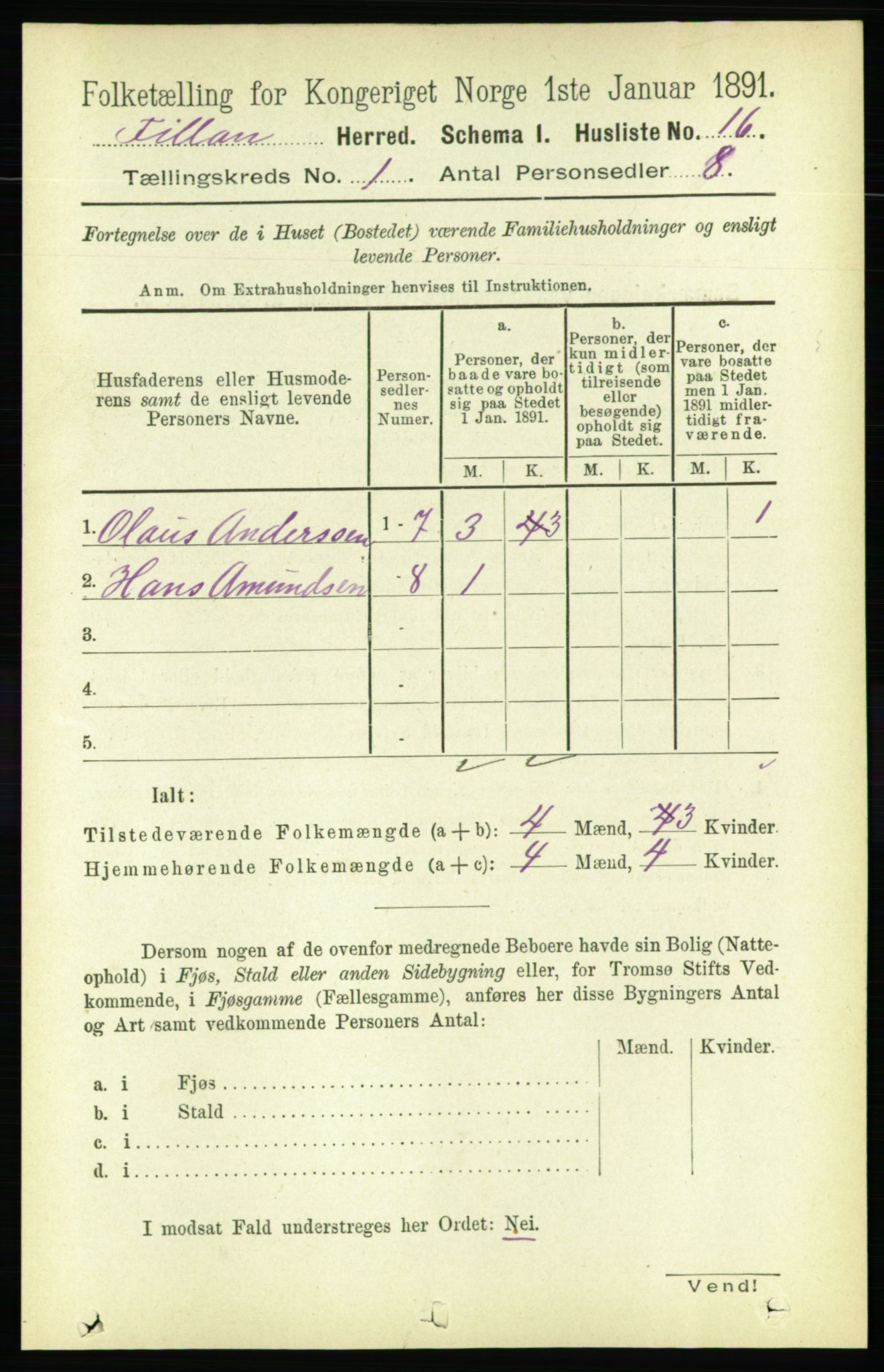 RA, 1891 census for 1616 Fillan, 1891, p. 44